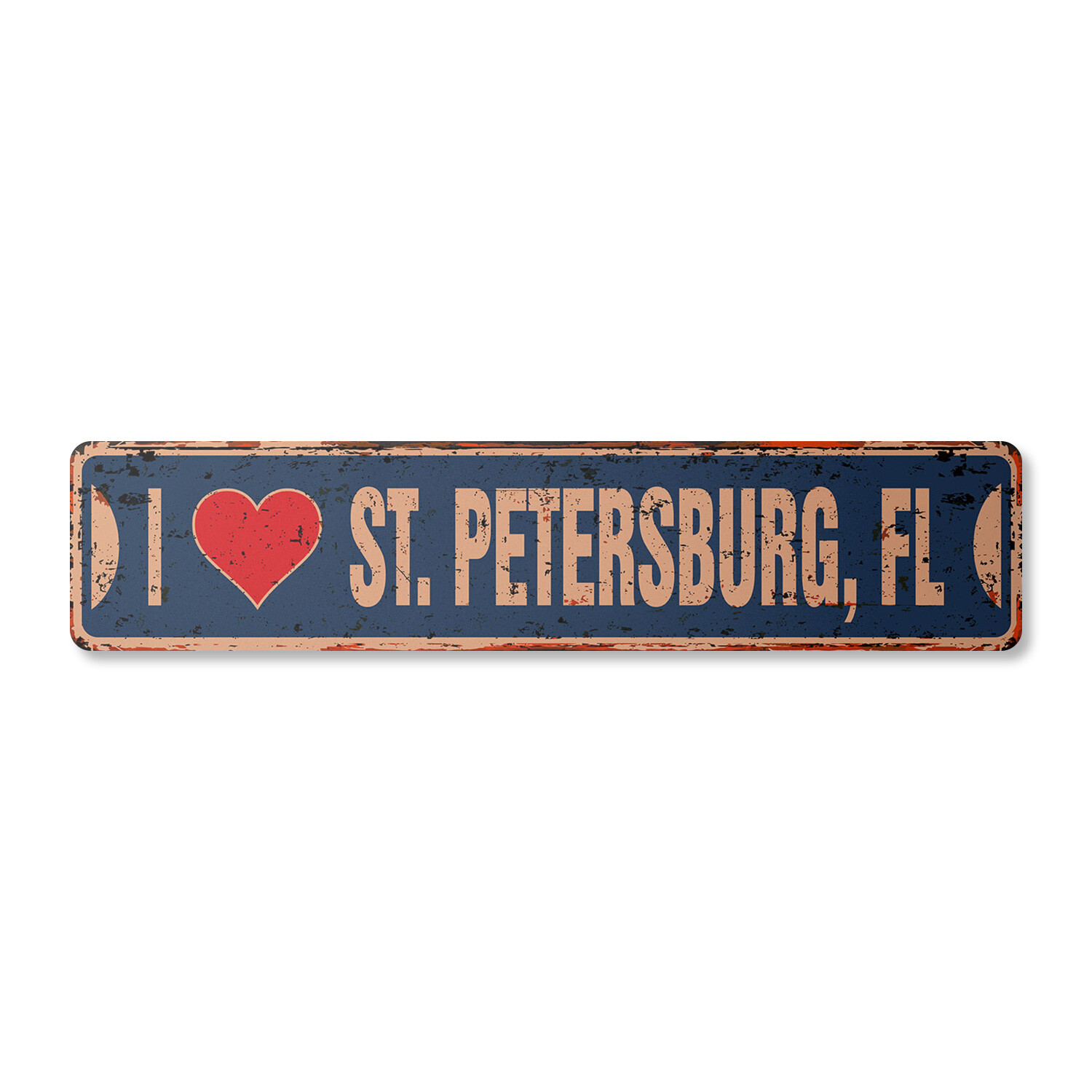 I LOVE ST. PETERSBURG FLORIDA Vintage Street Sign fl city state us road rustic