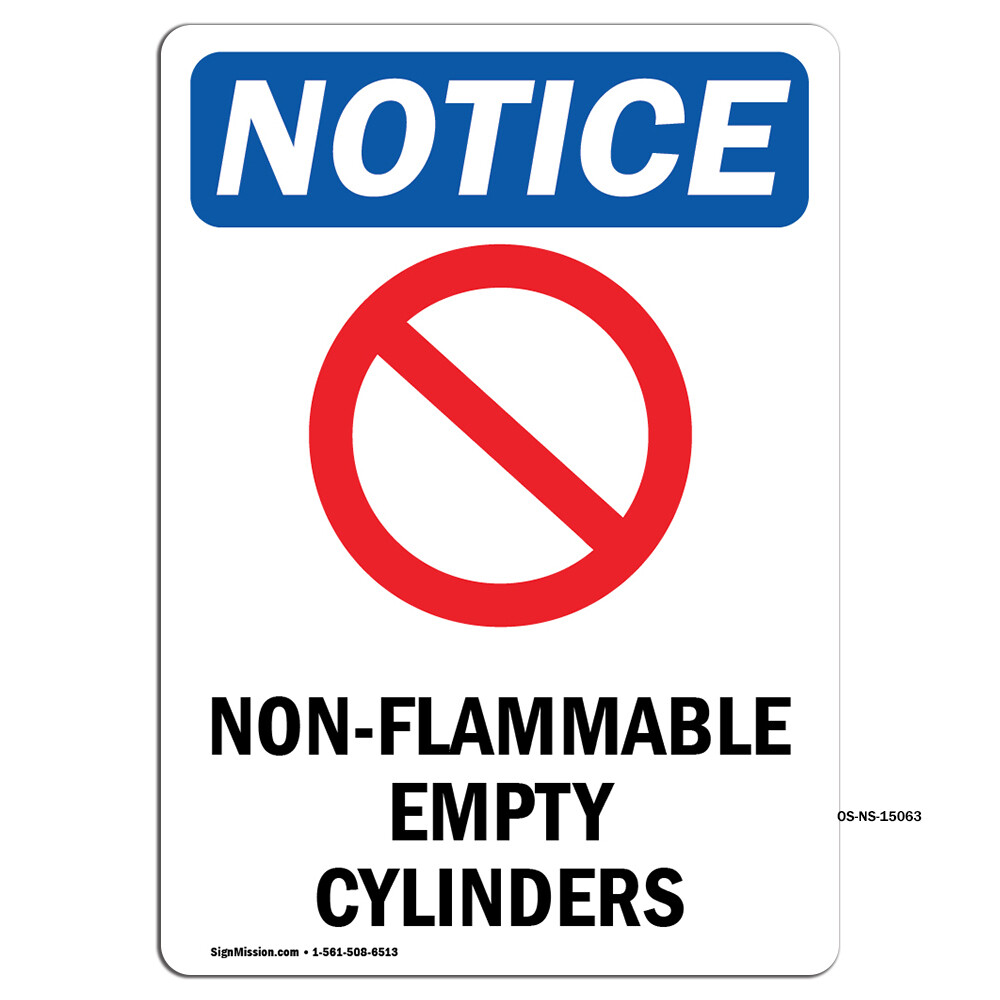Non-Flammable Empty With Symbol OSHA Notice Sign Metal Plastic Decal