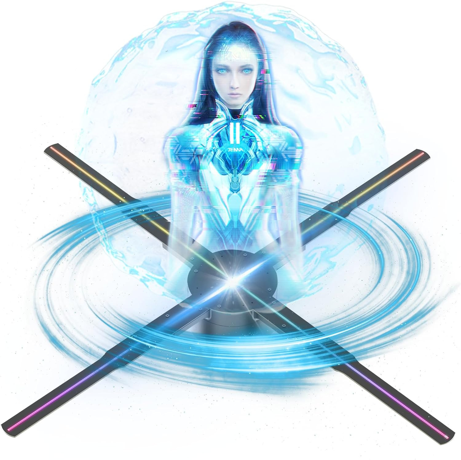 3D Hologram Fan, 25.6 Inch Holographic Video Advertising Projector Support App+B