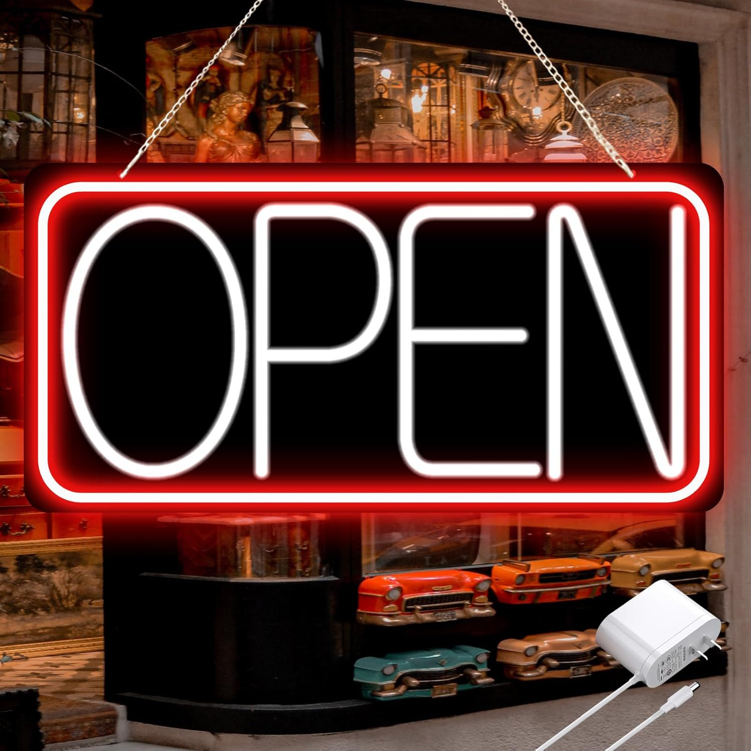 22″ X 11″ Led Neon Open Signs for Business Ultra Bright Plug in Electric Light u