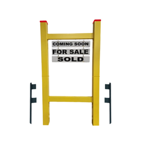 EZee Post Double Post 2-Piece Real Estate Yard Sign (Riders Included) – Yellow