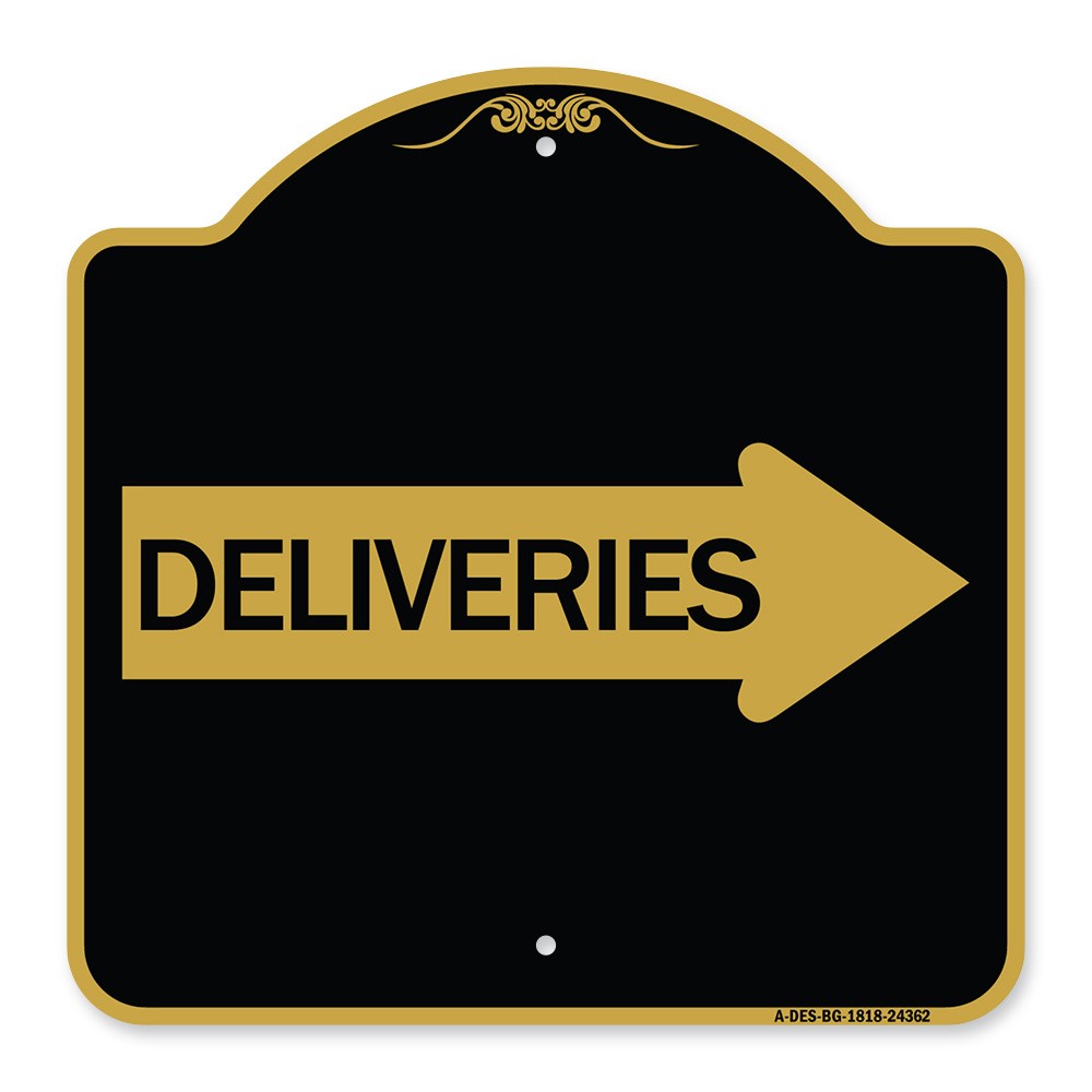 Designer Series – Deliveries (With Right Arrow) Heavy Gauge Aluminum