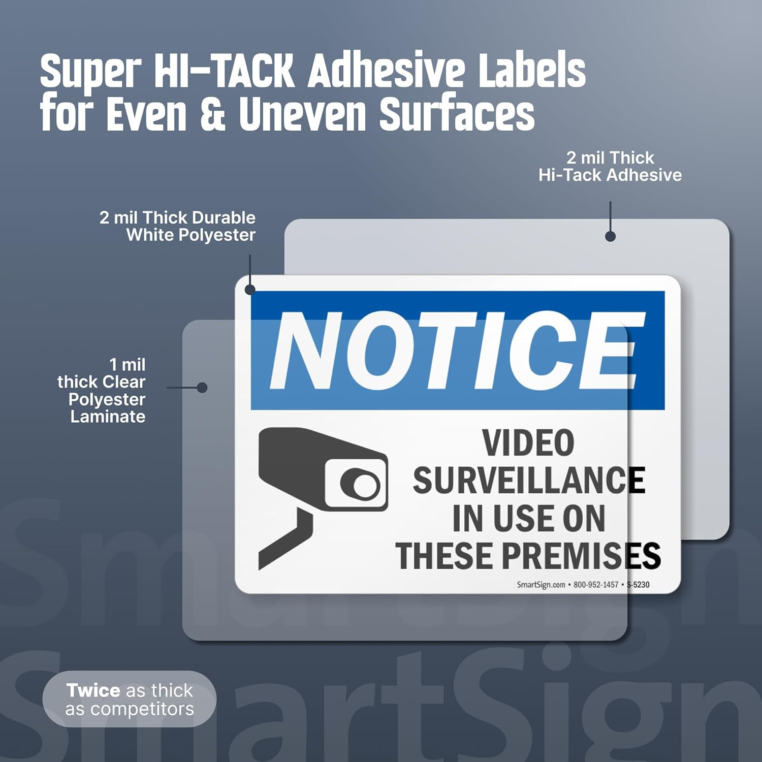 (Pack of 4) 5 x7 inch “Notice – Video Surveillance in Use On These Premises” …