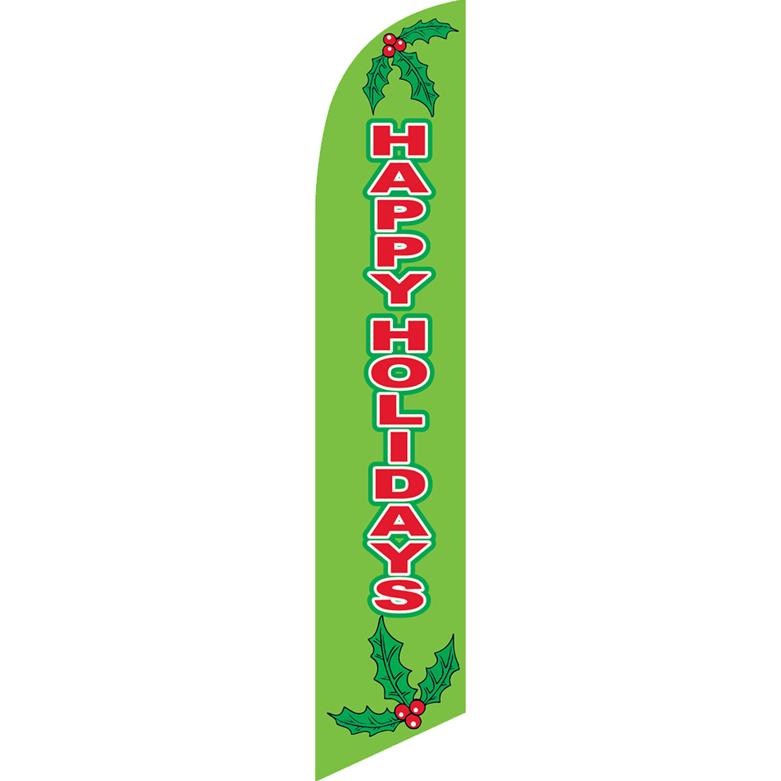 Happy Holidays Mistletoe 2 1/2 ft X 11 1/2 ft Windless Swooper Flag (Flag Only)