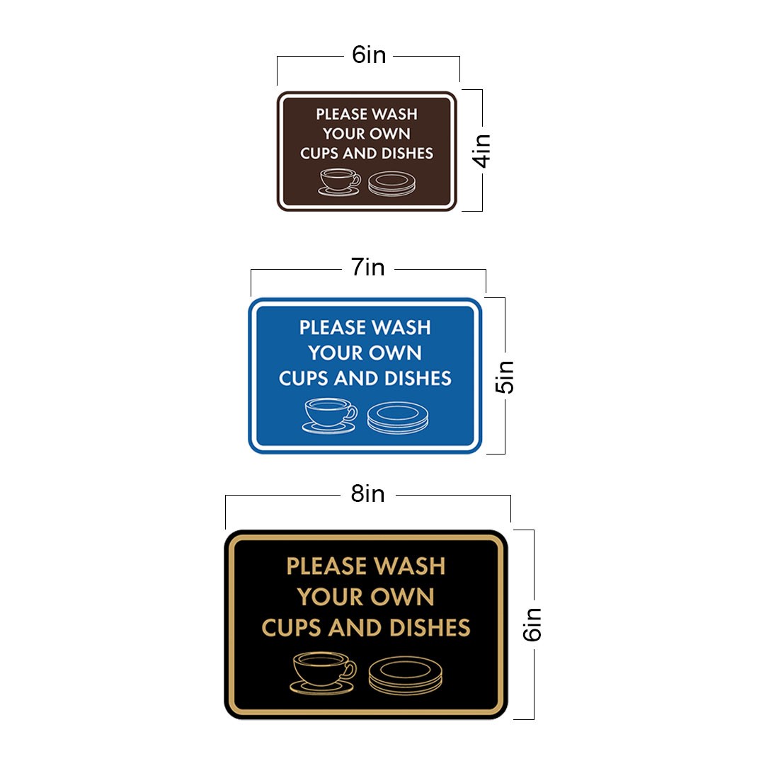 Classic Framed Please Wash Your Own Cups and Dishes Wall Sign (Multipacks)