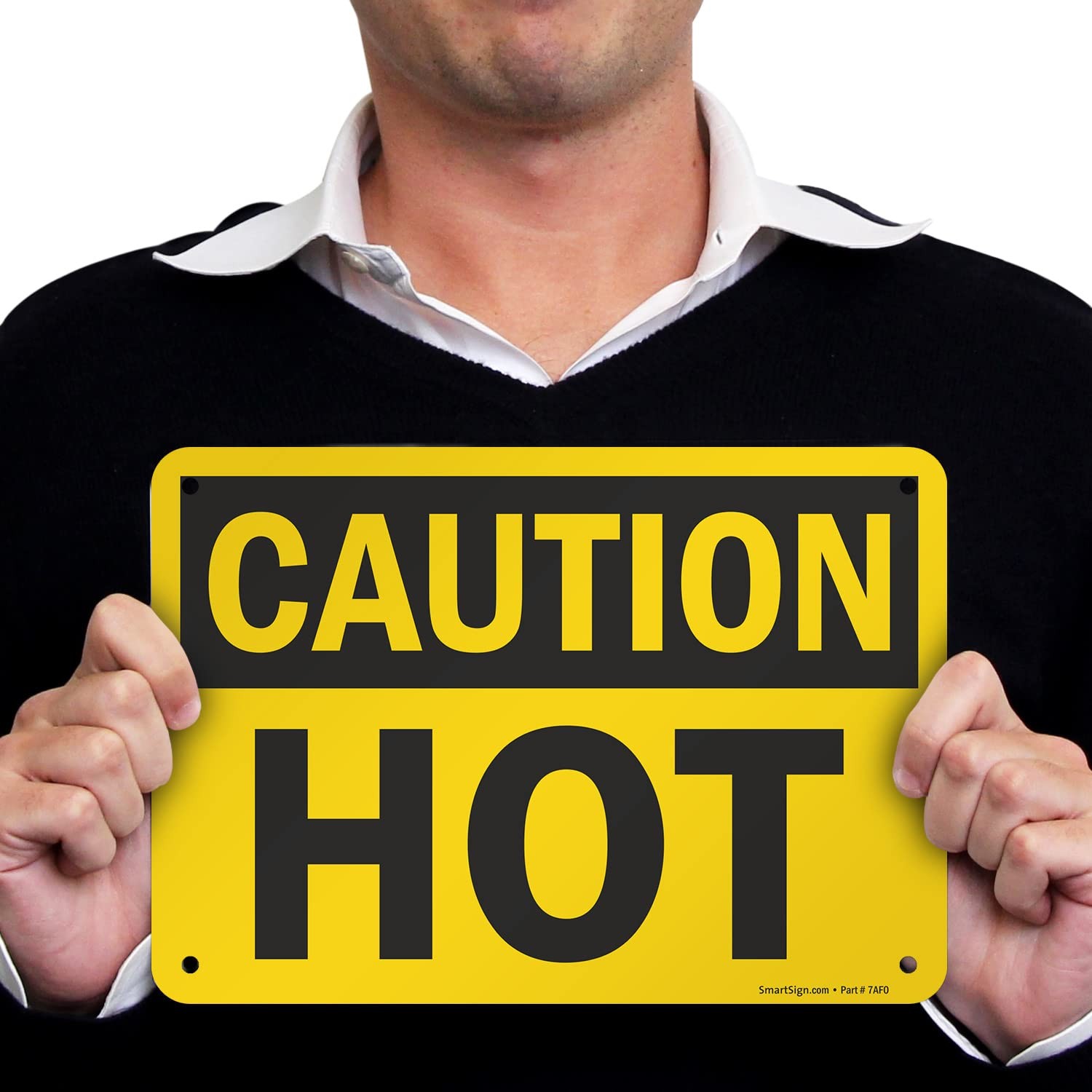 Caution Hot Aluminum Metal Warning Protection Notice Sign Black Yellow 7×10 U9