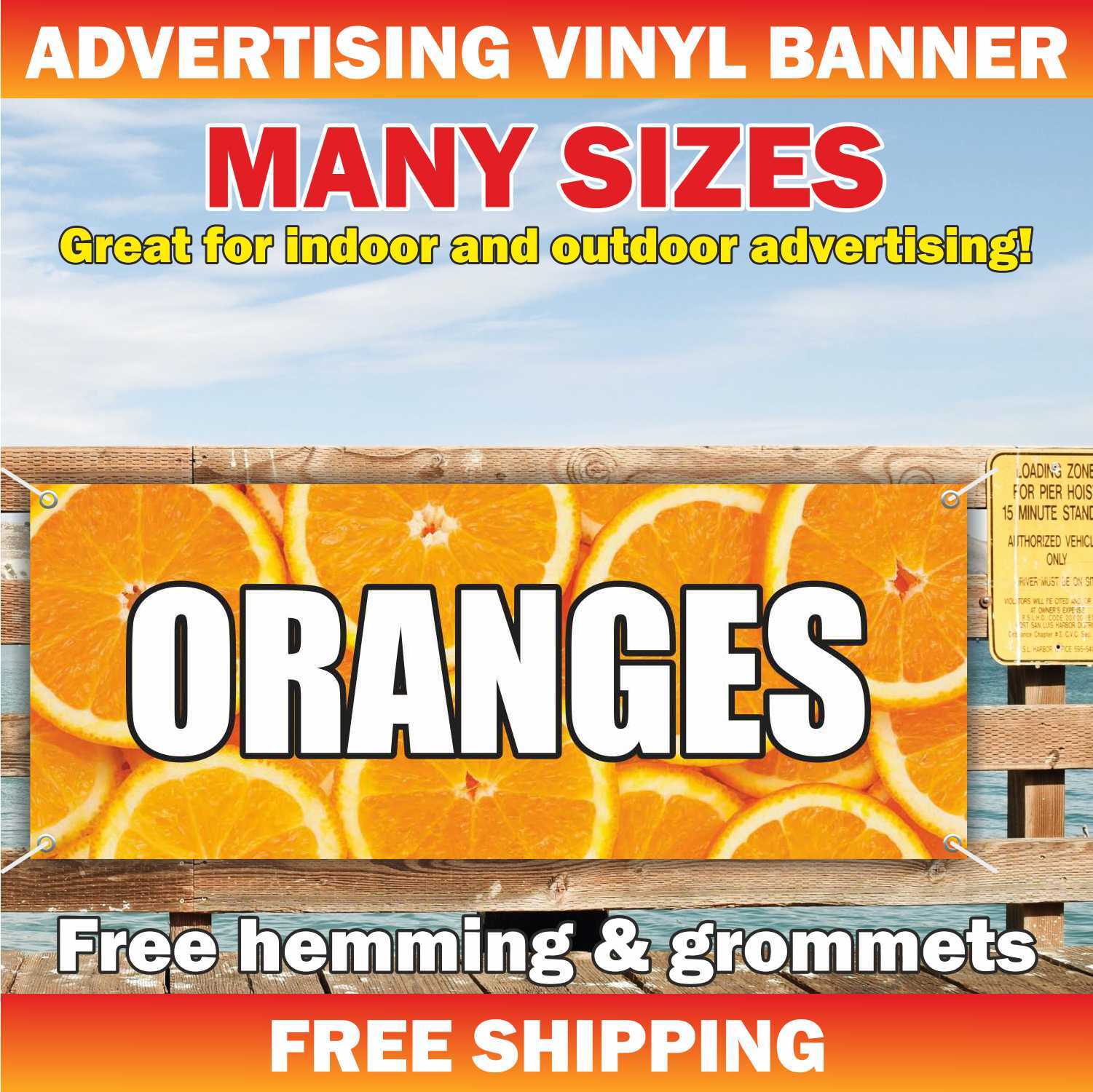 ORANGES Advertising Banner Vinyl Mesh Sign fruit vegetable citrus orange WE SELL