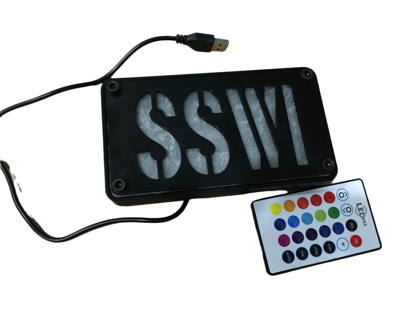 Custom MultiColor LED Wall or Desk Sign With Remote – Add Any Name You Want, USA
