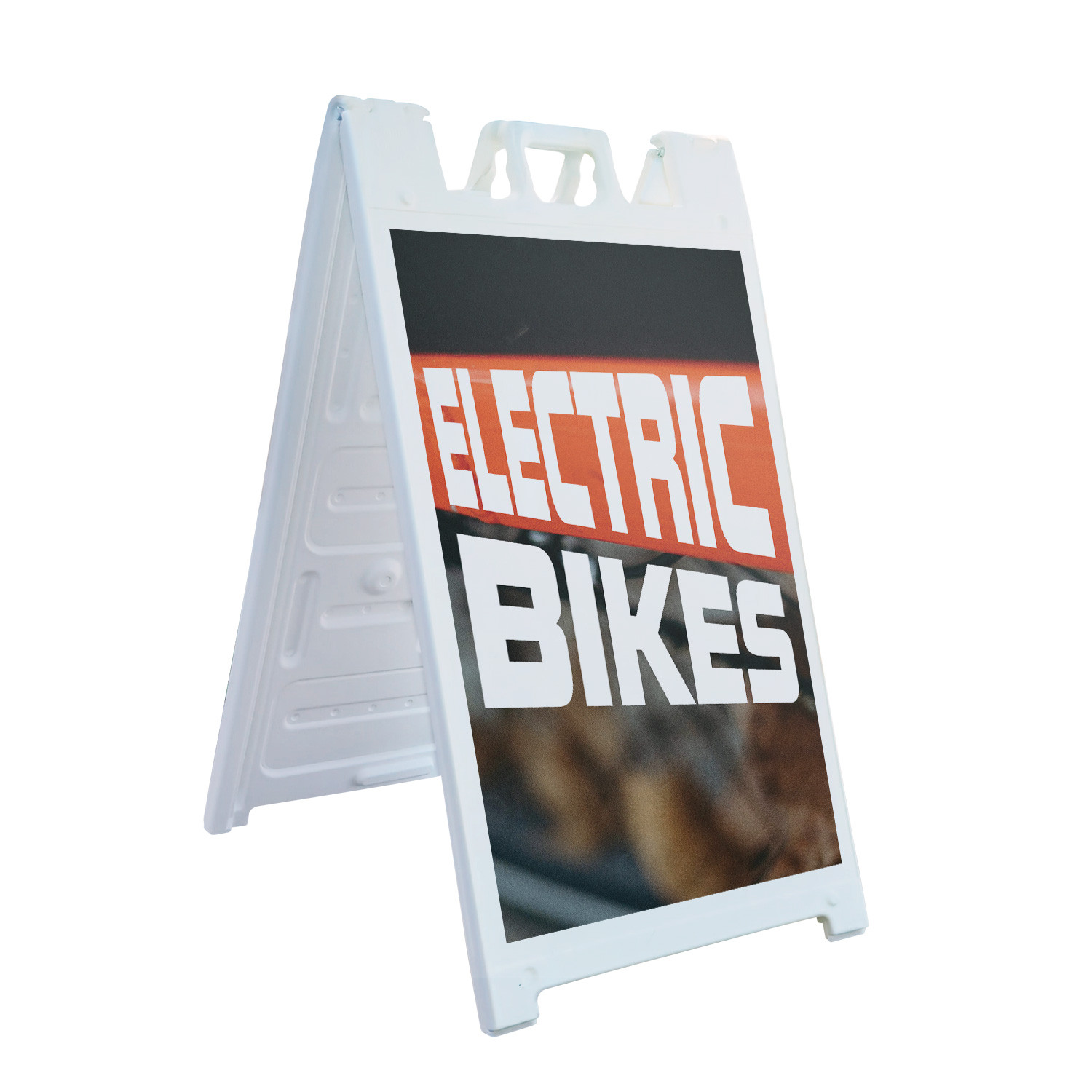 Electric Bikes Heavy Duty A-Frame Sidewalk Sign Green Transport Convenient