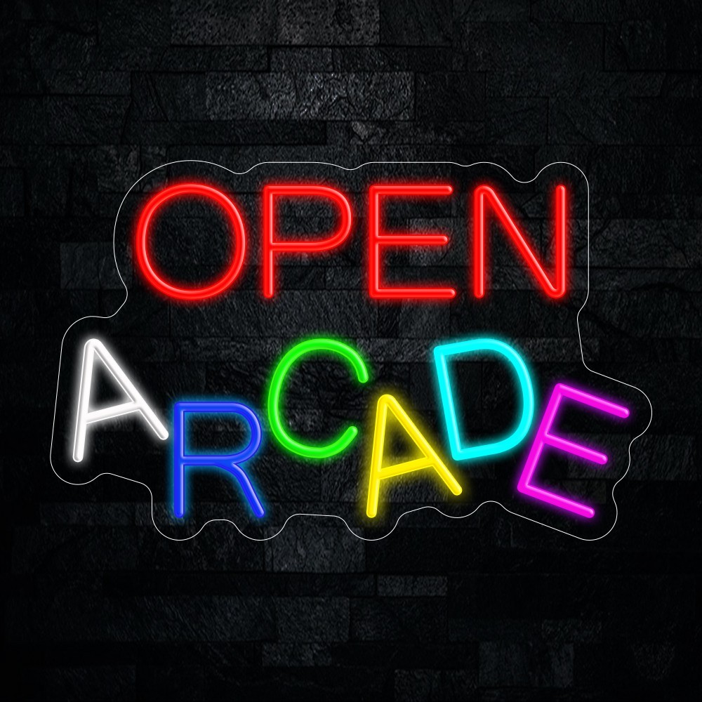 Arcade Open LED Neon Sign 19″L x 12″H #25106