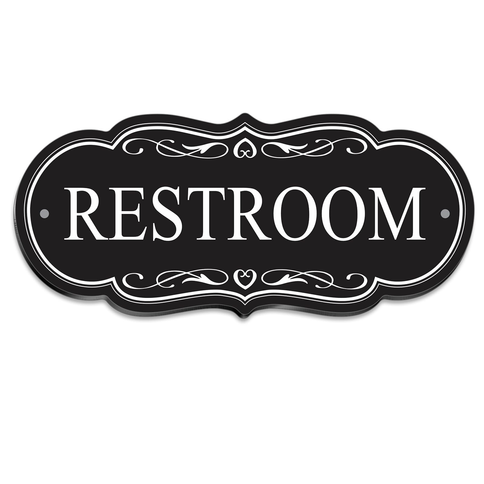 RESTROOM Sign – 8×3.5 Inch Waterproof Acrylic, Self-Adhesive Backing Mountin…