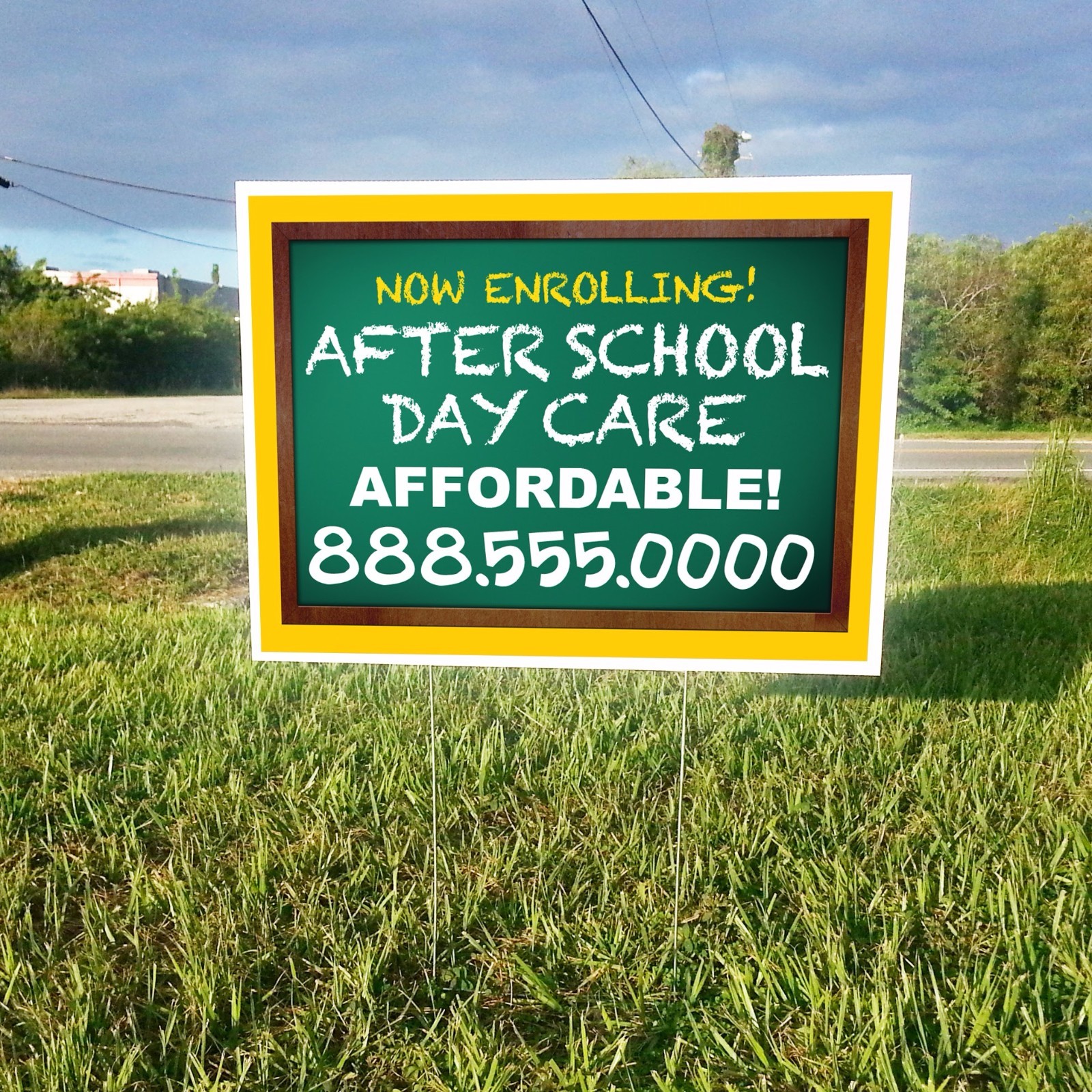 12 Custom Designed Yard Signs Full Color 2 Sided FREE SHIPPING + STAKES