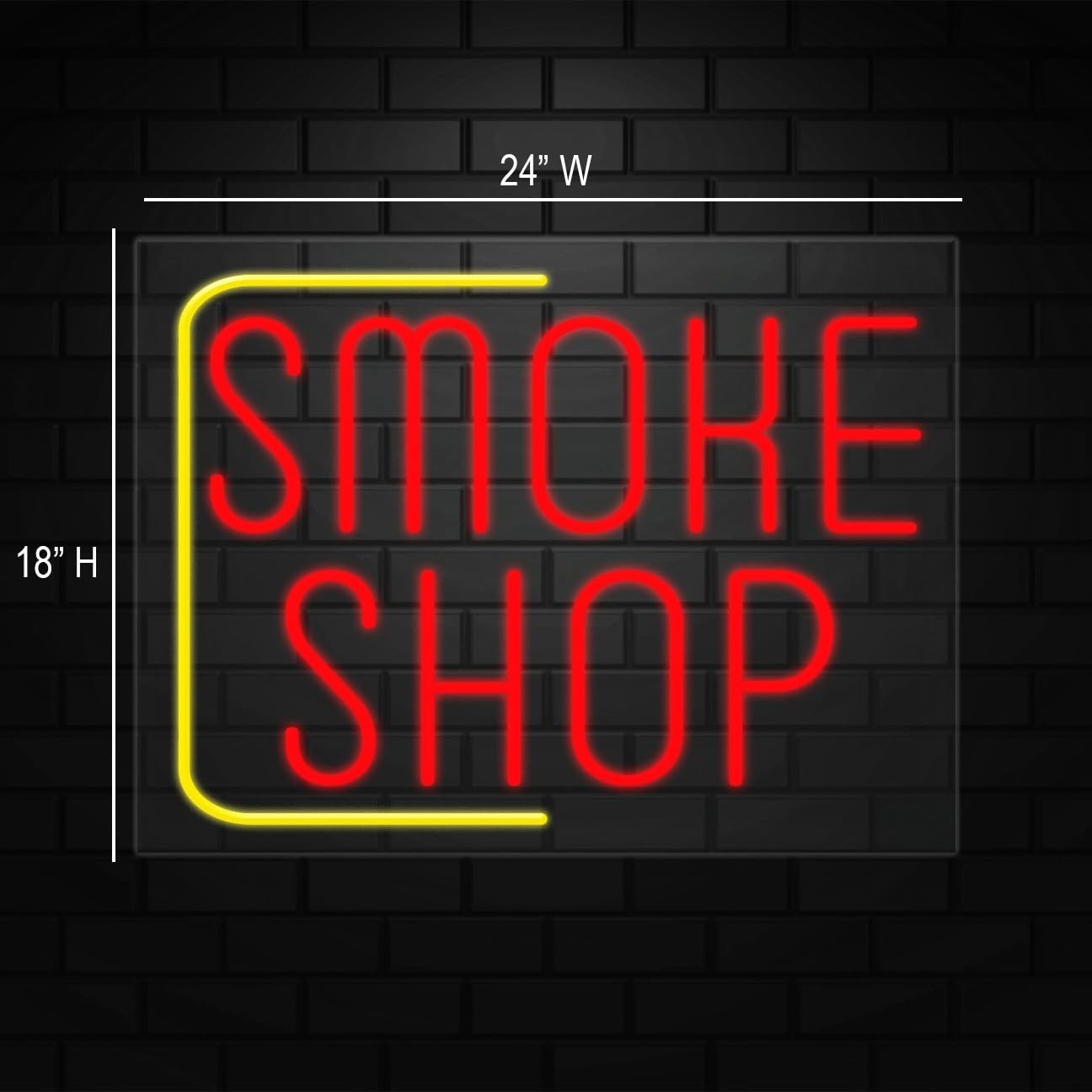 Smoke Shop Neon Sign for Retail Displays | LED Flex Neon | 24″W x 18″H x 1″D
