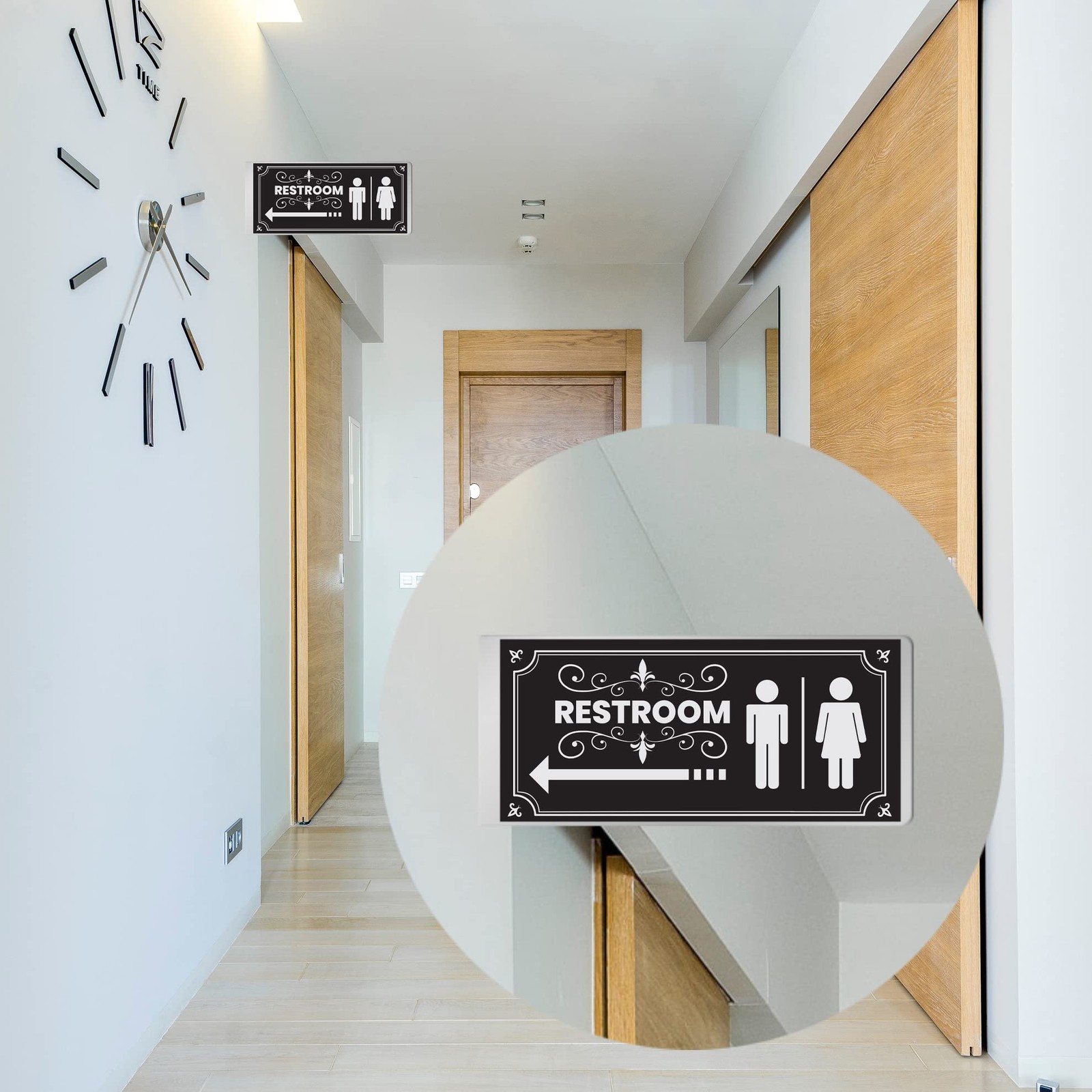 DOUBLE SIDED ALUMINUM RESTROOM SIGNS 2 PACK METAL BATHROOM SIGNS FOR OFFICE O…