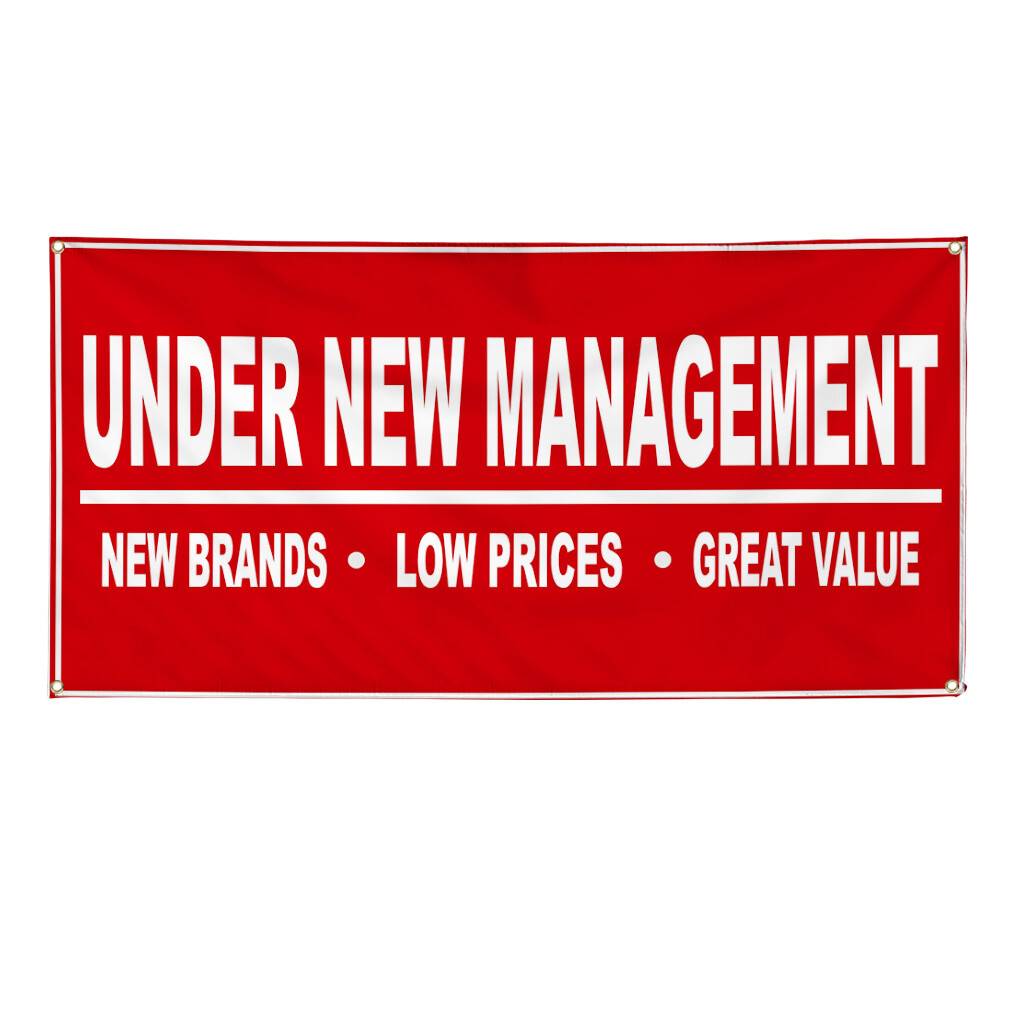 Vinyl Banner Multiple Sizes Under New Management Red Business Business Outdoor