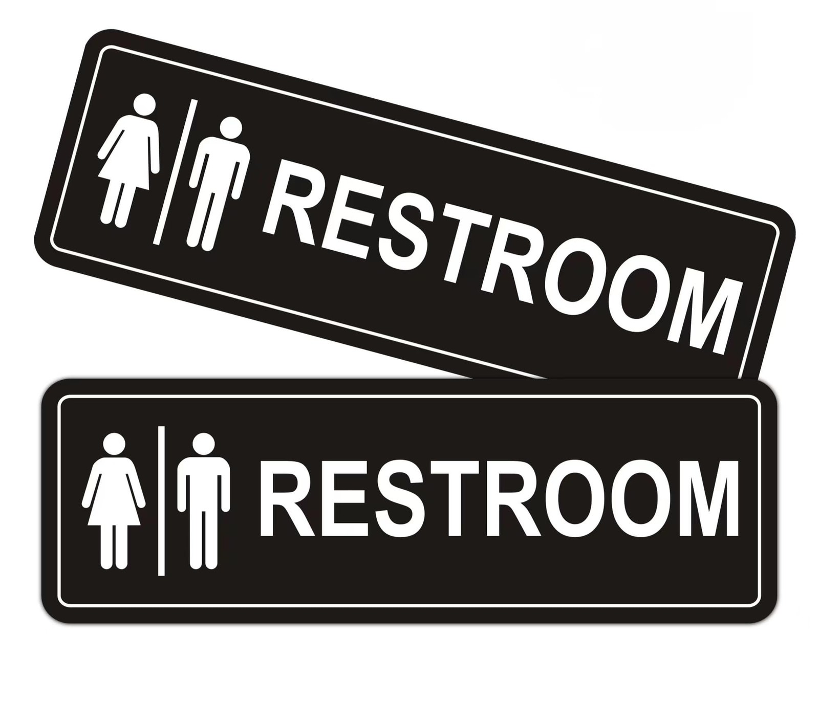 Restroom Sign – (2 Pack ) Metal Restroom Signs for Business with Strong Self-…