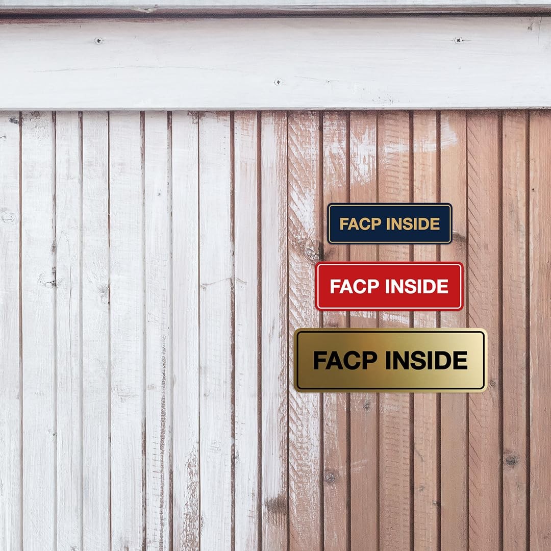 Standard FACP Inside Sign | Fire Safety Signage (Brushed Silver) – Large 1 Pack