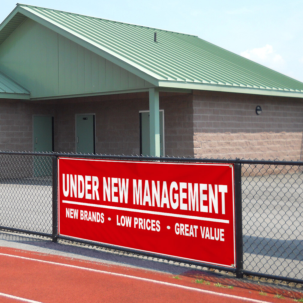 Vinyl Banner Multiple Sizes Under New Management Red Business Business Outdoor