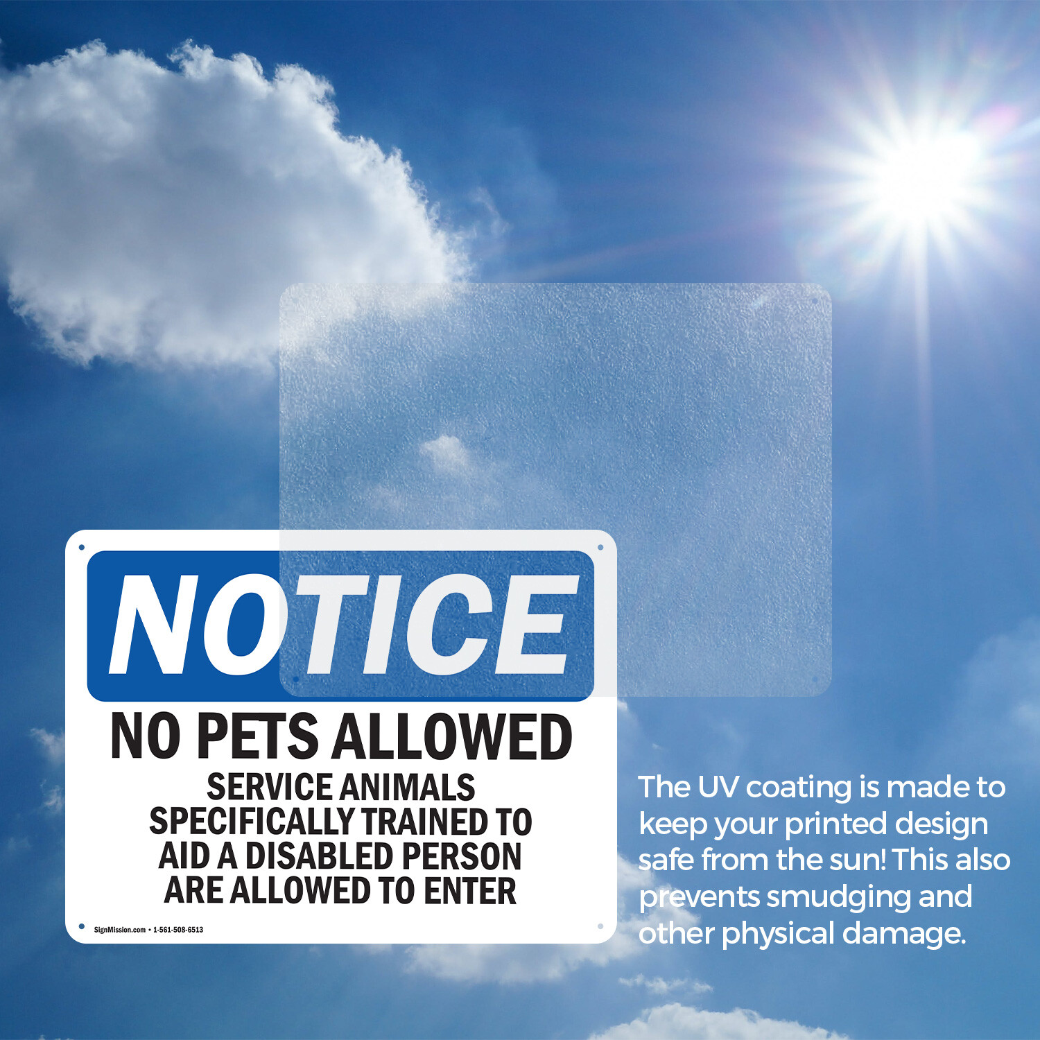 (2 Pack) No Pets Service Animals Allowed OSHA Notice Sign Decal Metal Plastic