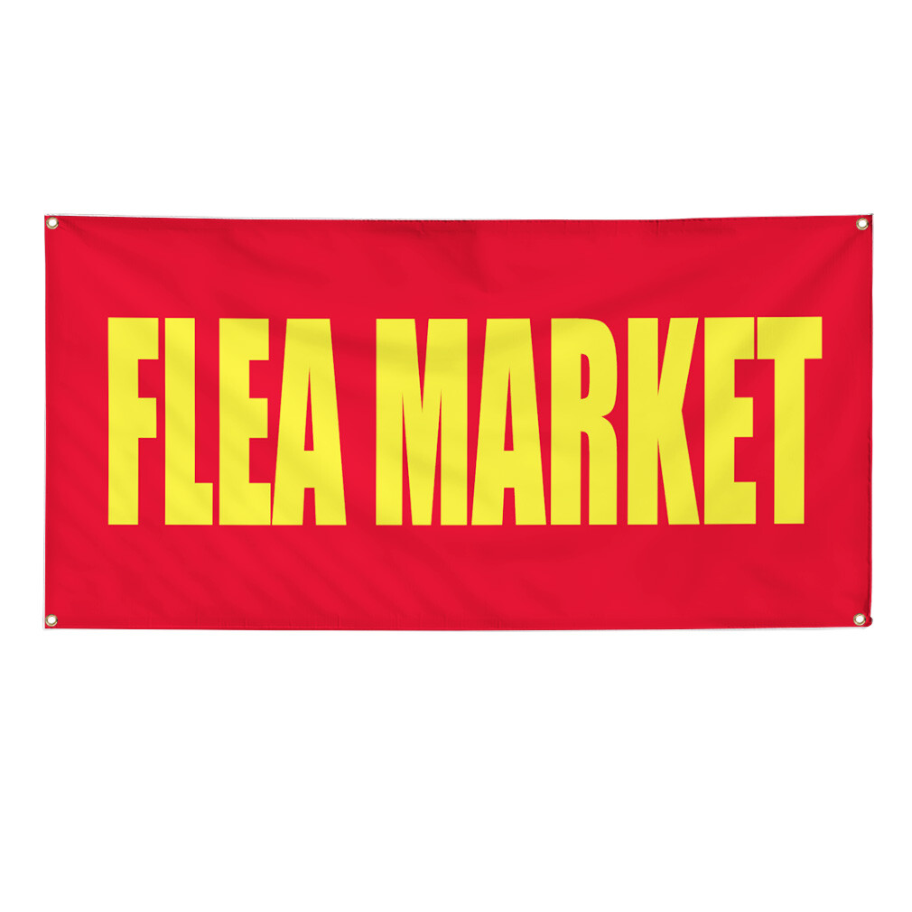 Vinyl Banner Multiple Sizes Flea Market Promotion Business Retail Outdoor