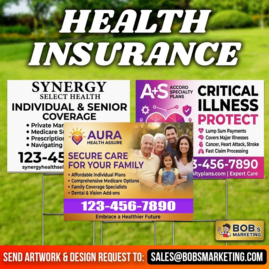 10 Pack Custom Yard Signs 24×18 Full Color Wholesale Printing + Metal H Stakes