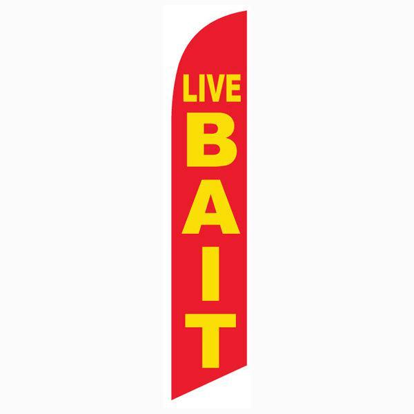 Live Bait Fishing Feather Banner Swooper Sign, Replacement Flag Only