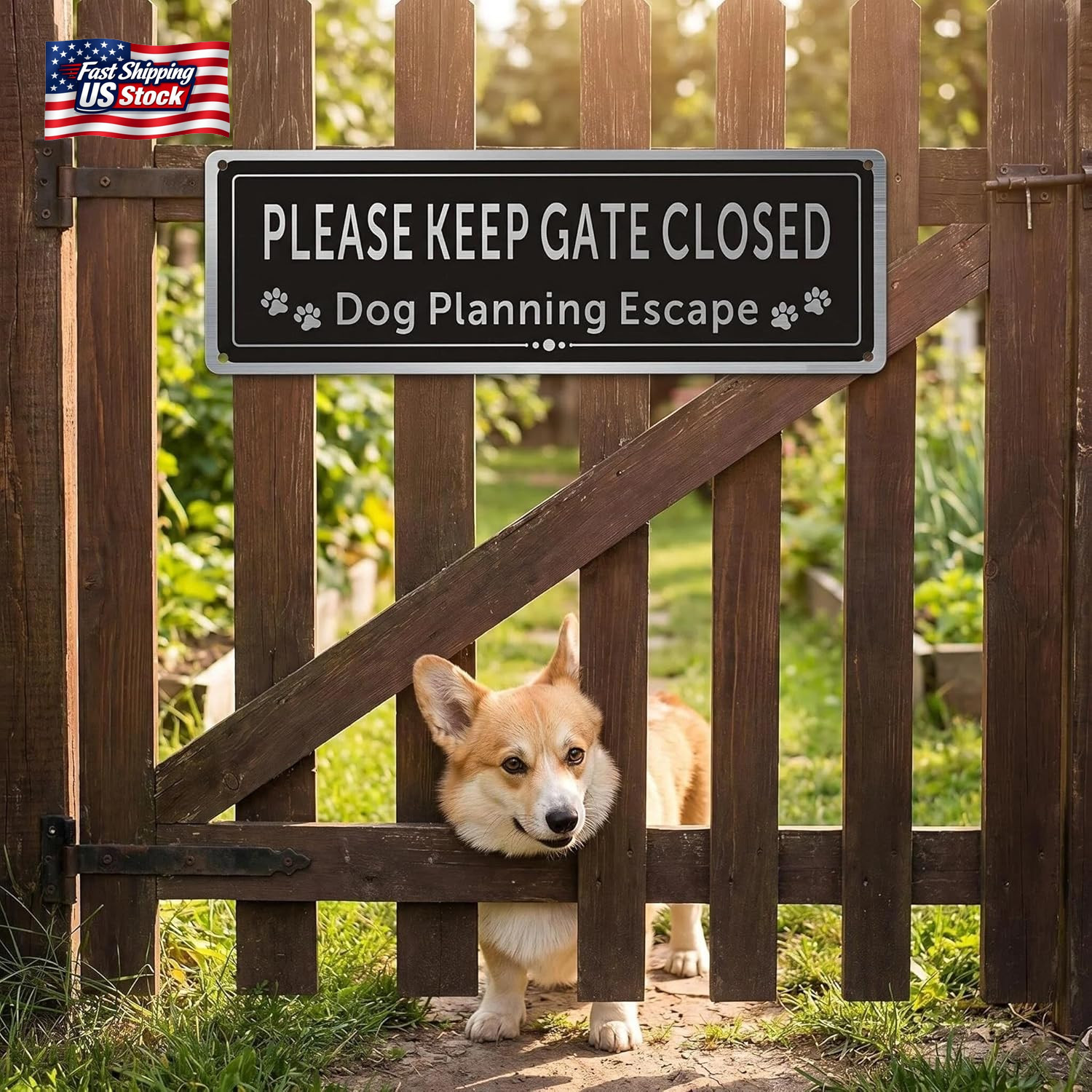 2 Pack Please Keep Gate Closed Sign – Please Close the Gate Metal Sign, Dog Plan