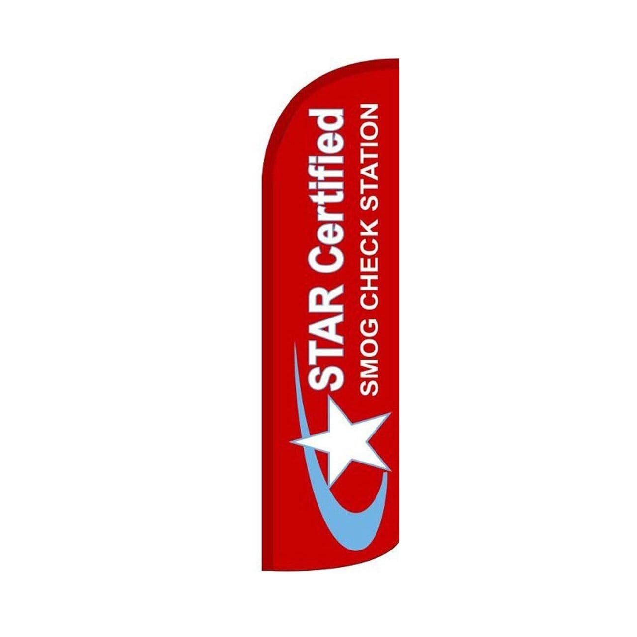 Star Certified Smog Check Swooper Flutter Feather Flag | 3ft W x 11.5ft Tall