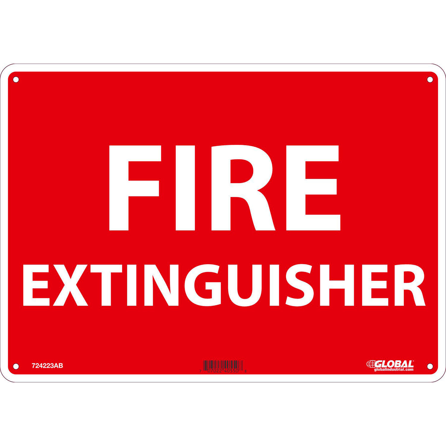 Global Industrial Fire Extinguisher Sign 10×14 Aluminum