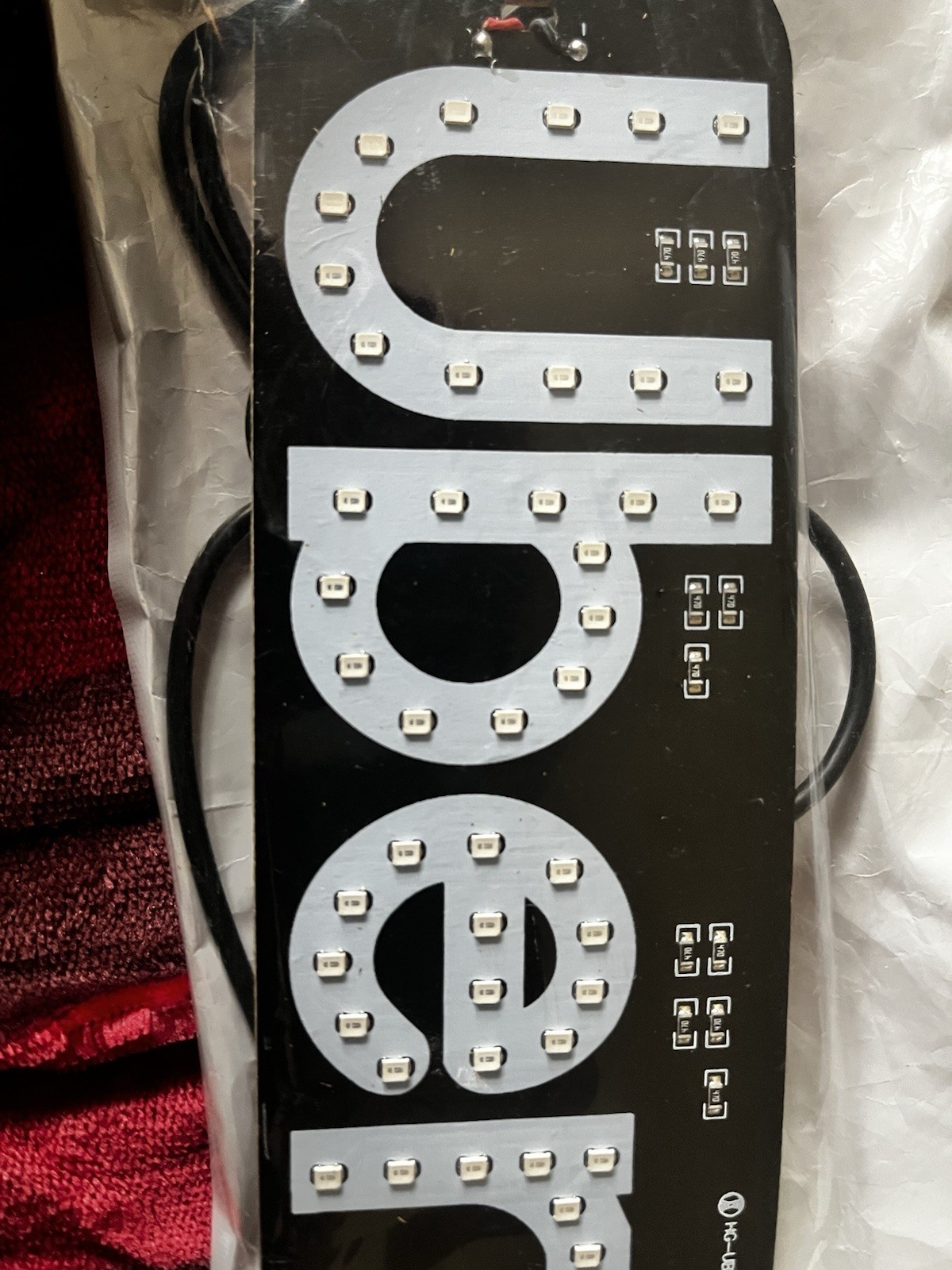 LED USB Powered Illuminated Business Sign Plastic Black White