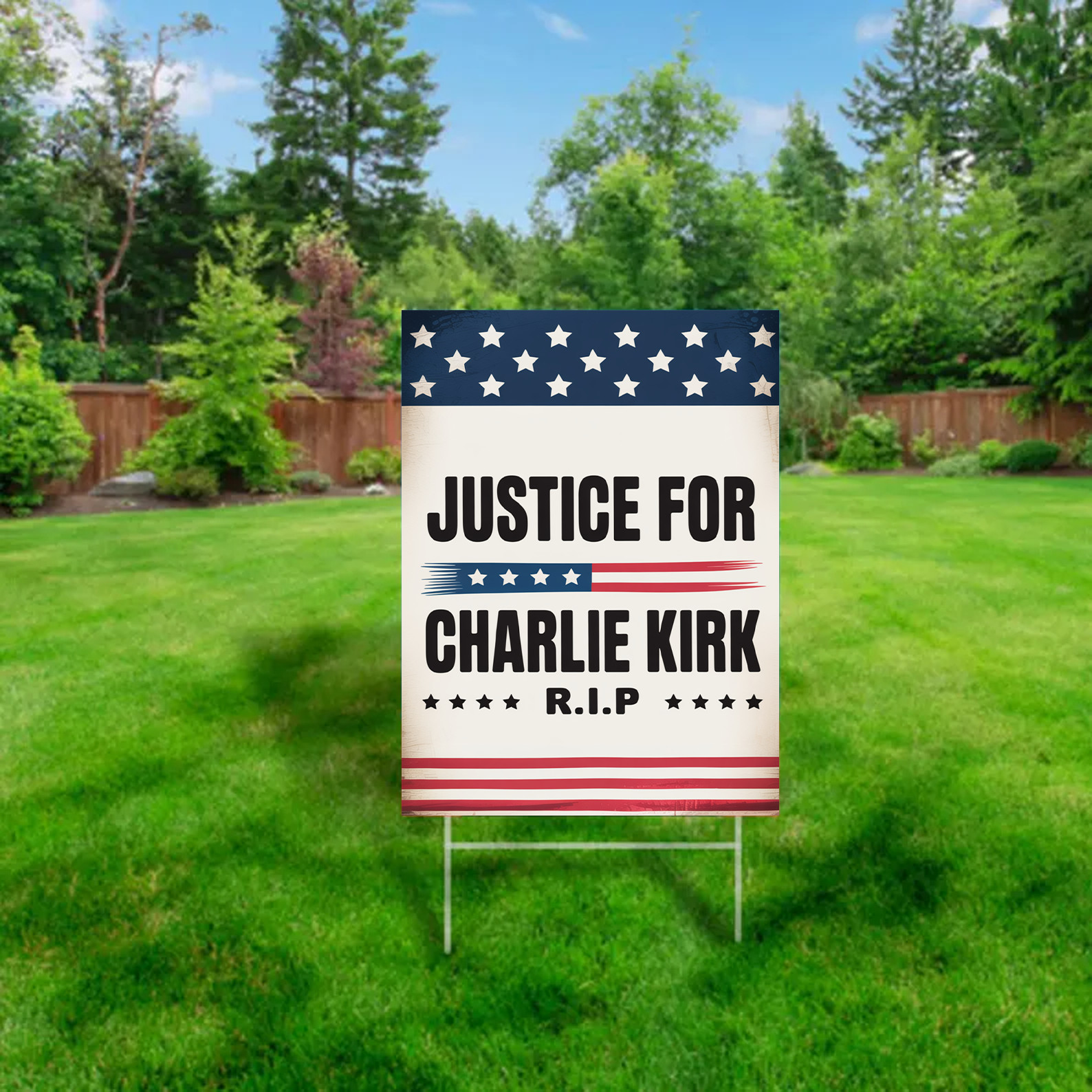 Justice for Memorial Yard Sign – Patriotic Outdoor Tribute Decoration