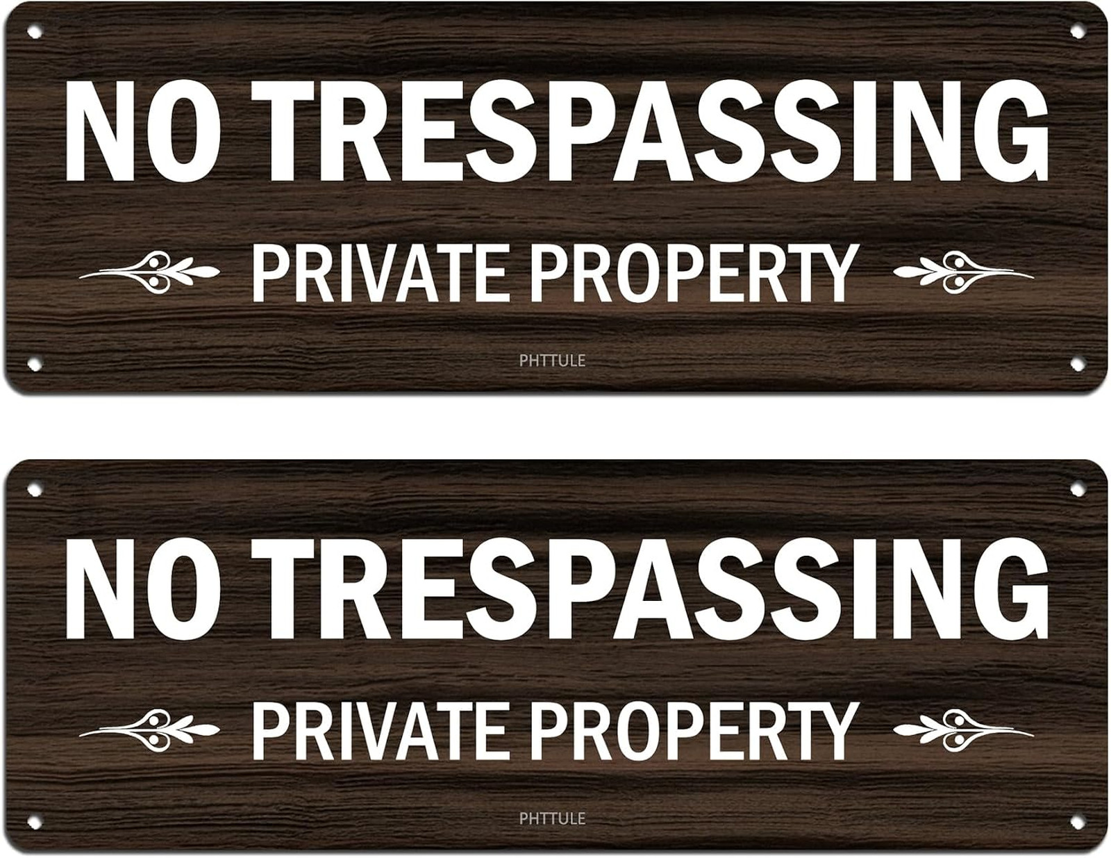 No Trespassing Private Property Sign Aluminum 10×3.5 Inches for Home Business