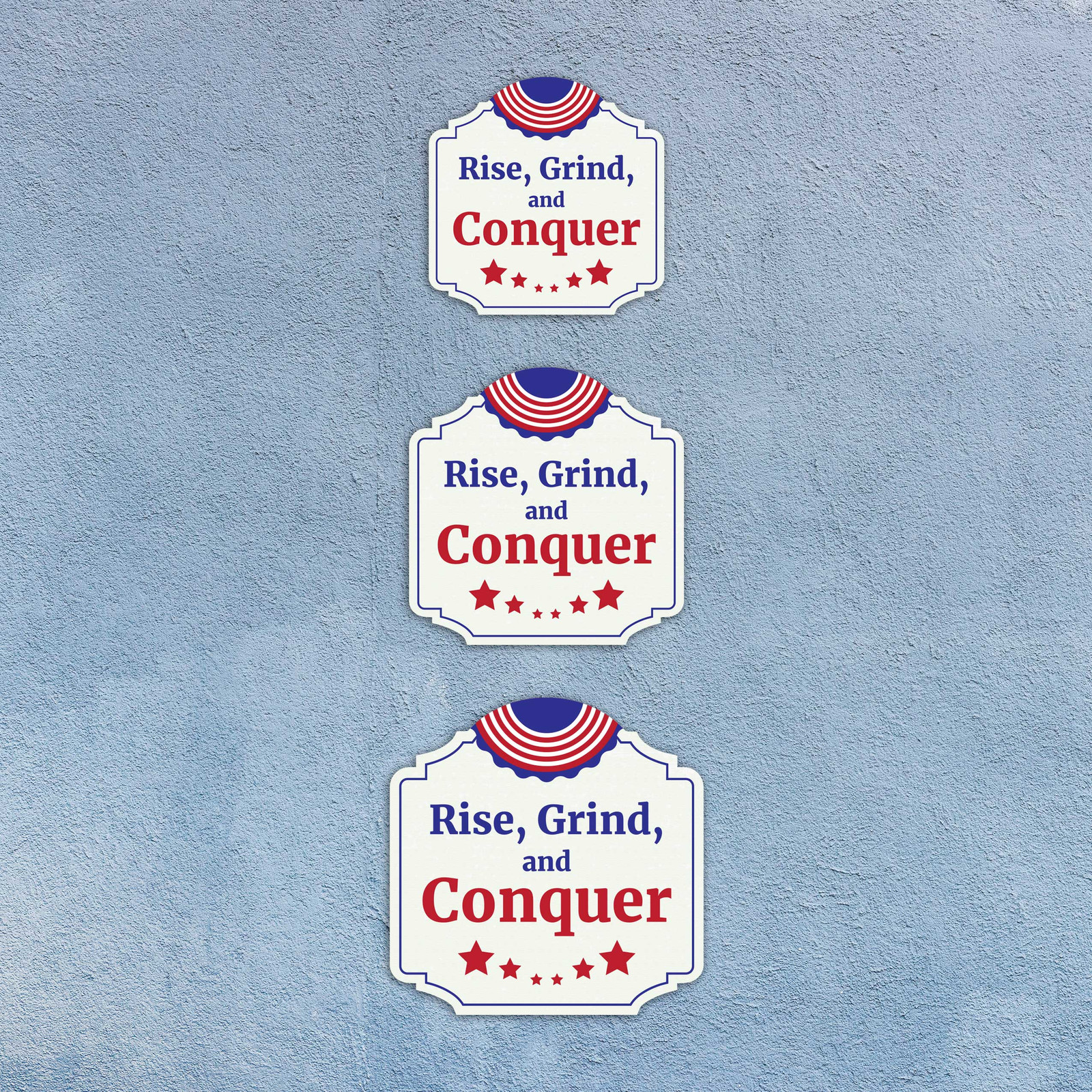 Heritage Plus Rise, Grind, and Conquer Wall or Door Sign | Proud US Decor