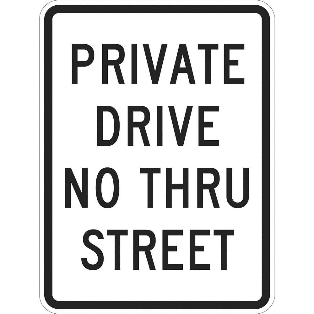 LYLE T1-1018-DG_18x24 Private Drive Traffic Sign,24″ x 18″ 449J48