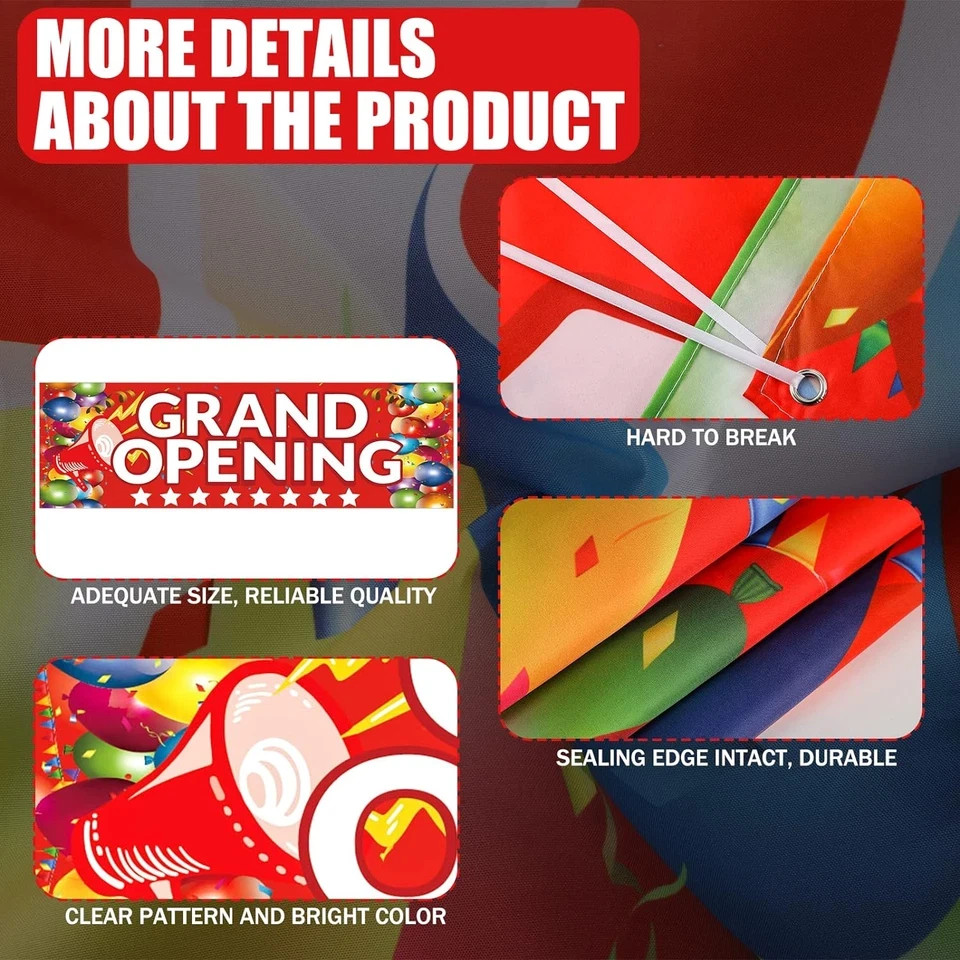 Grand Opening Banner, 3 X 10 Ft New Store Grand Opening Sign and Rope
