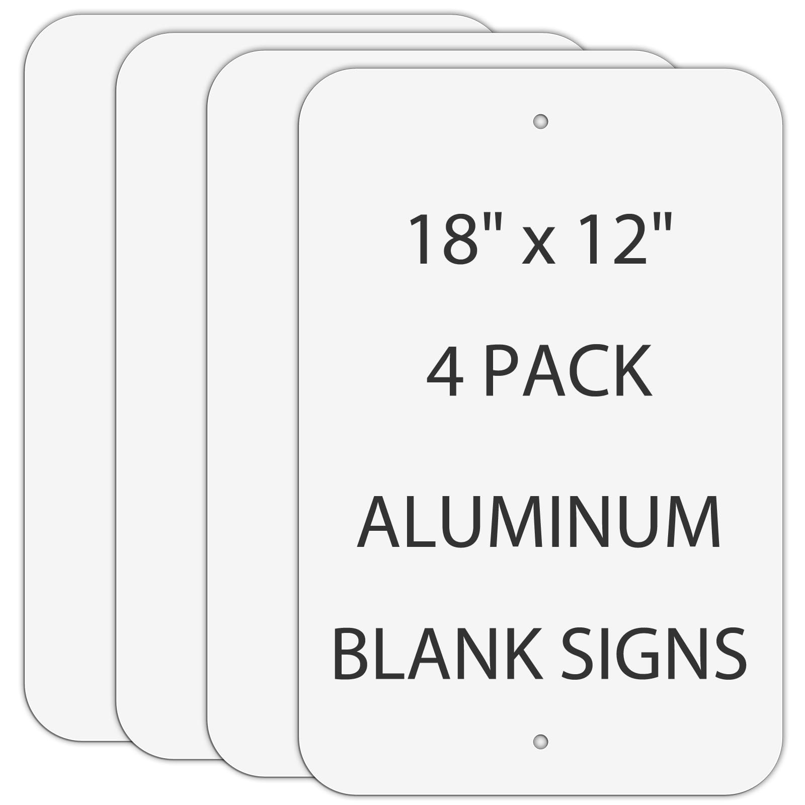 Blank Aluminum Signs 4-Pack, 18 x 12 Inches Sublimation Metal Sign Blank, Wri…