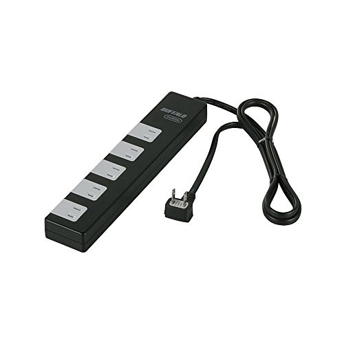 Buffalo BUFFALO 2-pin power strip 10 outlets surge protection master switch 1.5m