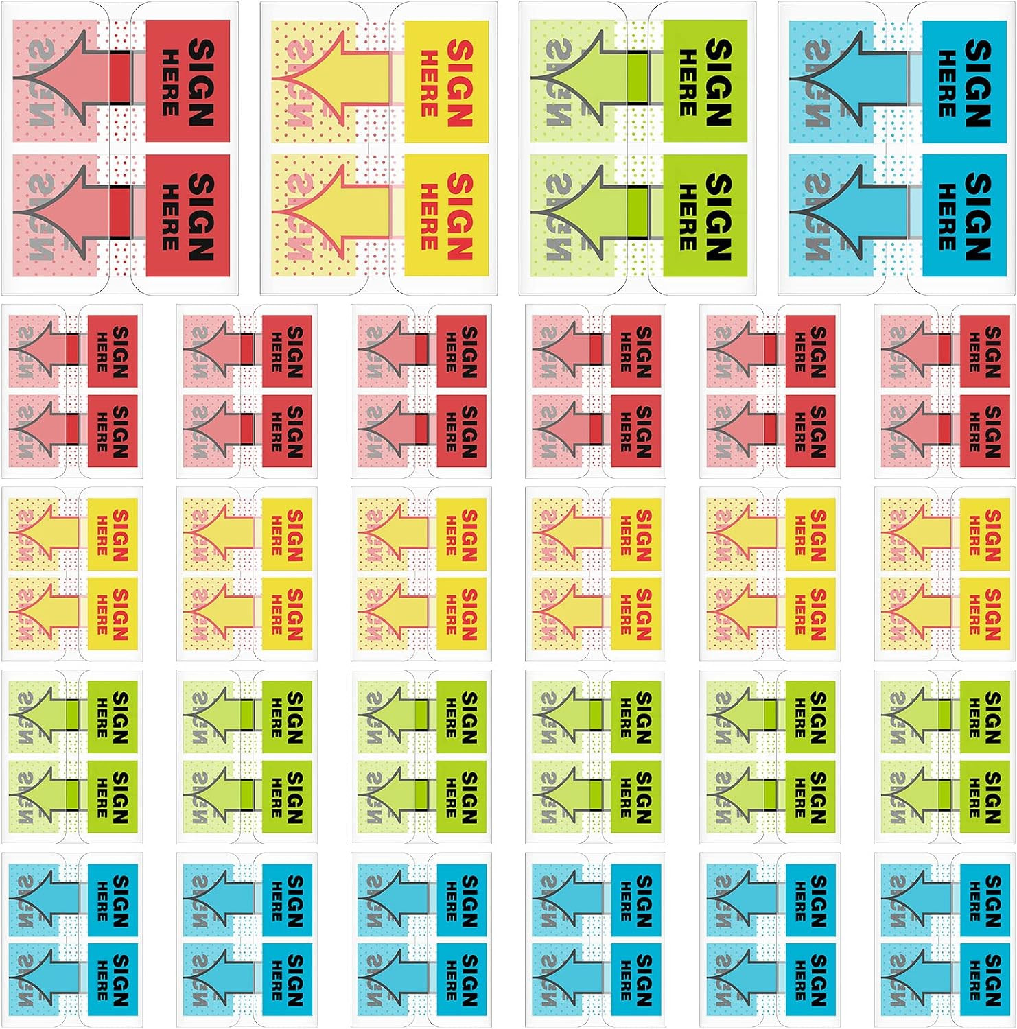 25 Pack/ 1250 Pcs Sign Here Tabs Sign Here Post Stickers, Multicolor | Sticky No