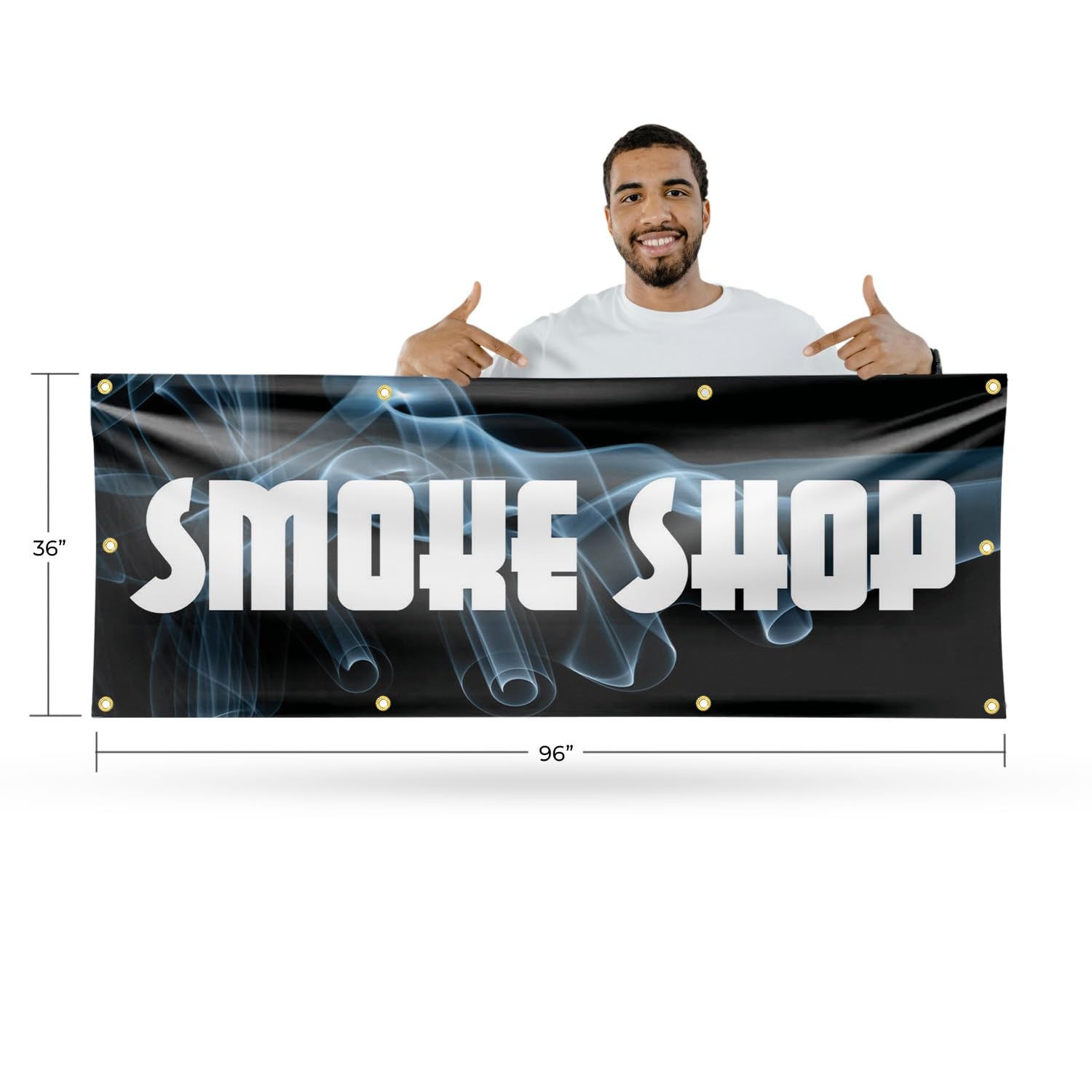 Signmission Smoke Shop Banner Sign 36 X 96 13 Oz Vinyl Metal Single-Sided