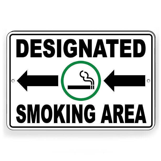 Designated Smoking Area Arrows Left Sign / Decal SSP002 / Magnetic Sign