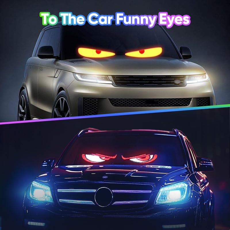 LED Car Sign – Devil Eyes Light with Remote Control & Bluetooth App 2PCS