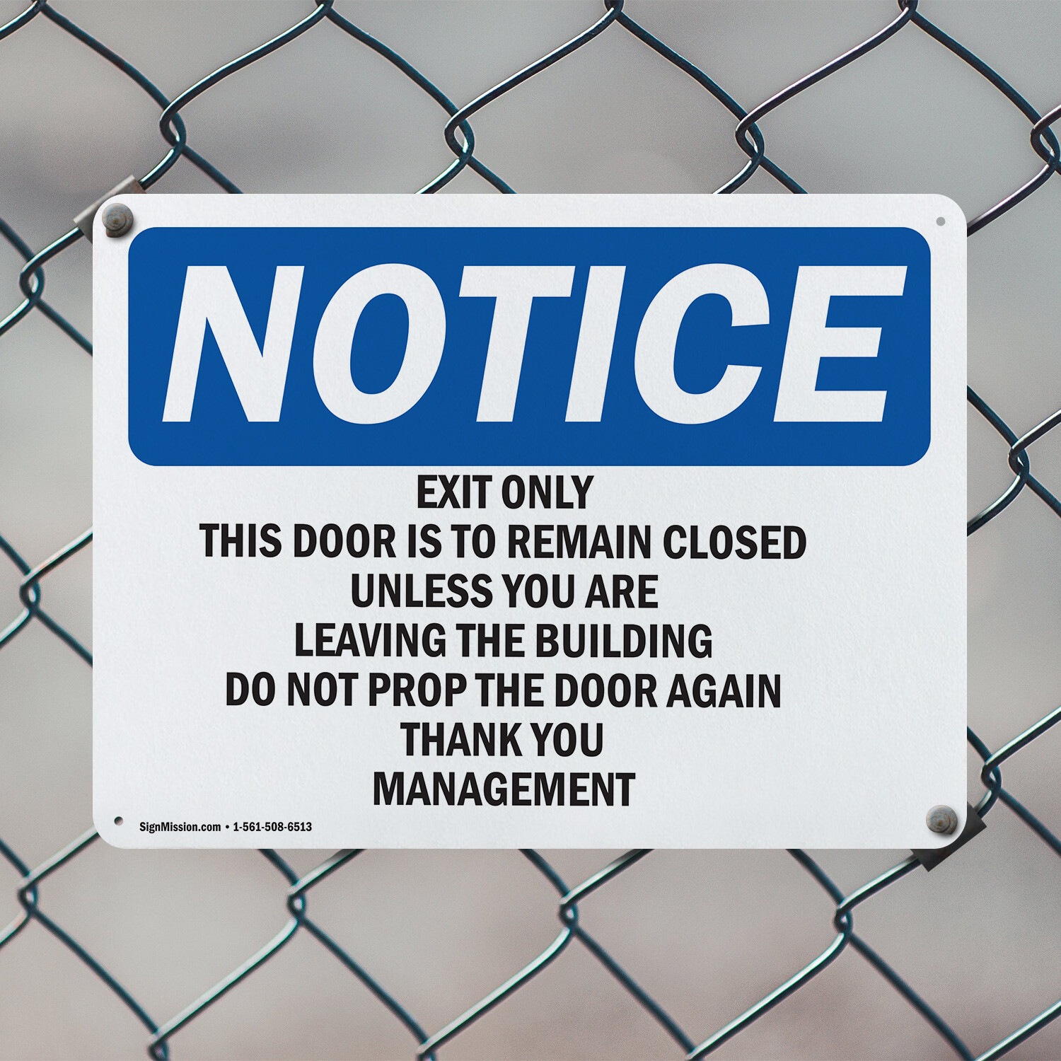 (2 Pack) Exit Only This Door Is To Remain Closed OSHA Notice Sign Decal Metal