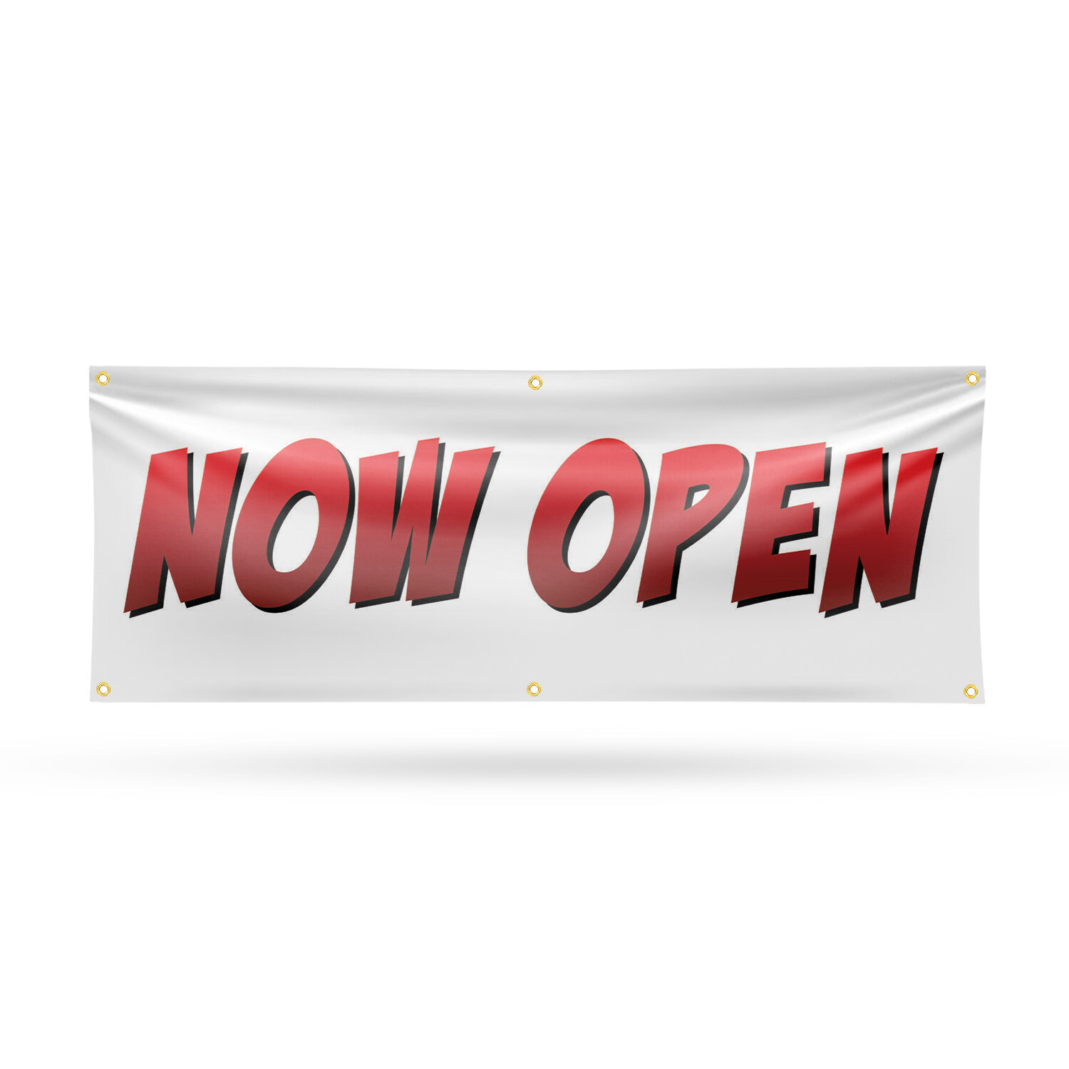 Now Open 13 oz Vinyl Banner Sign with Metal Grommets Heavy-Duty Single-Sided