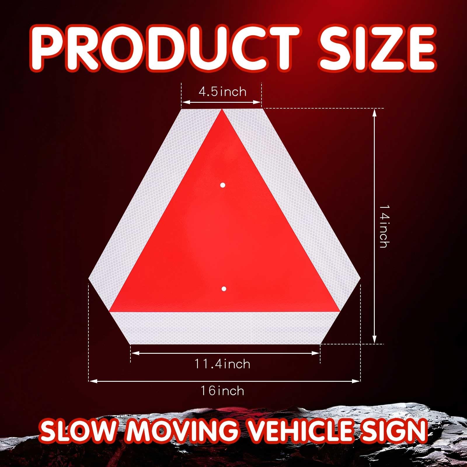 2026 Reflective Upgraded Version Slow Moving Vehicle Sign, Aluminum Slow Movi