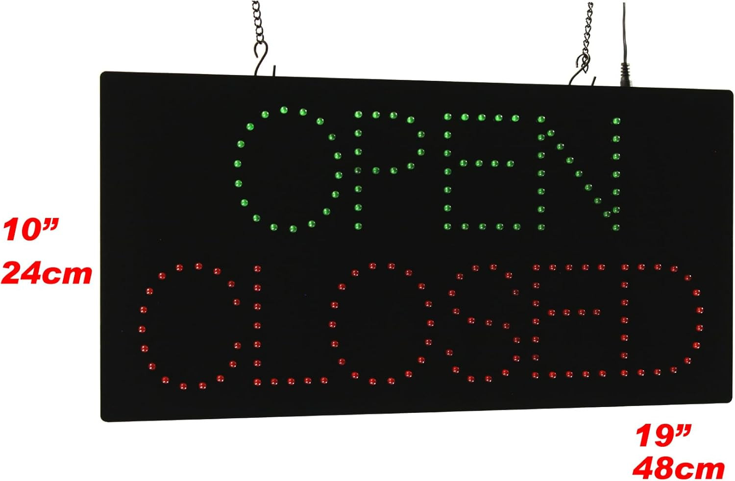 LED Open Closed Sign – 19″x10″ Neon Display for Grand Openings & Businesses