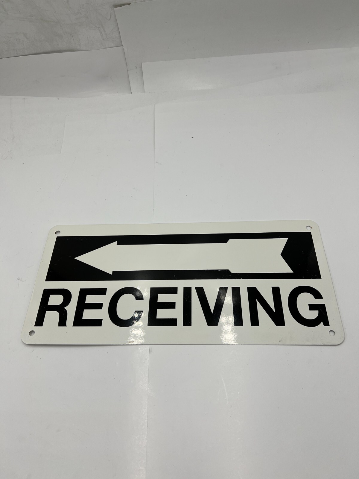 Qty 2 Receiving Metal Sign +-7″ x 14″ for Business, Restaurant, Warehouse