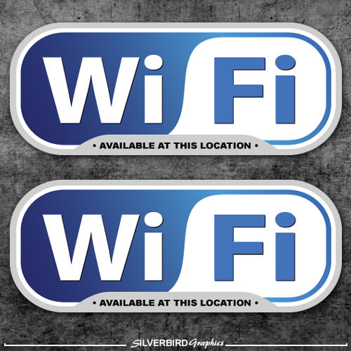 2x Wifi available sticker decal window business office door store vinyl internet