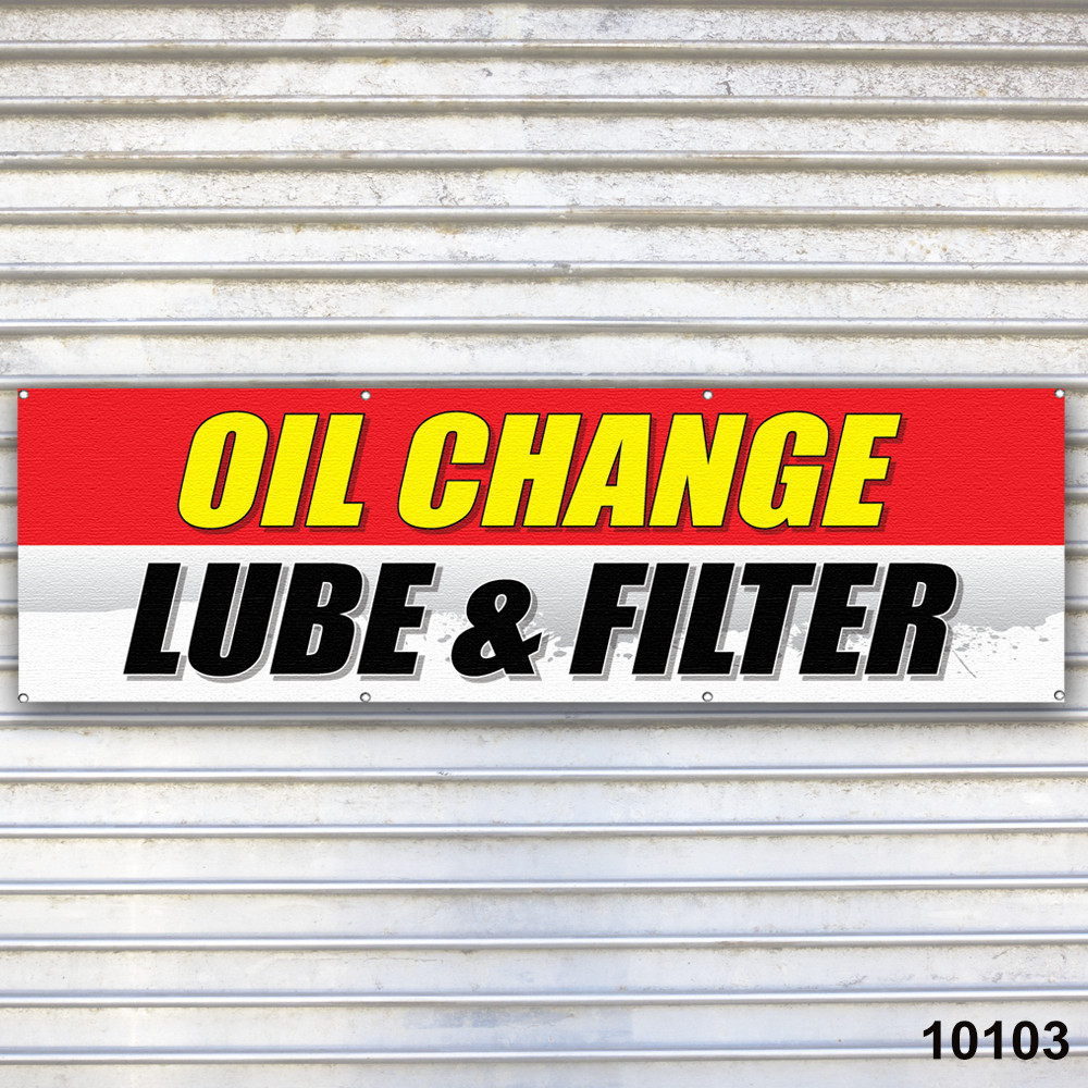 Oil Change Auto Repair Banner Sign Tire Dealer Service Bay Garage