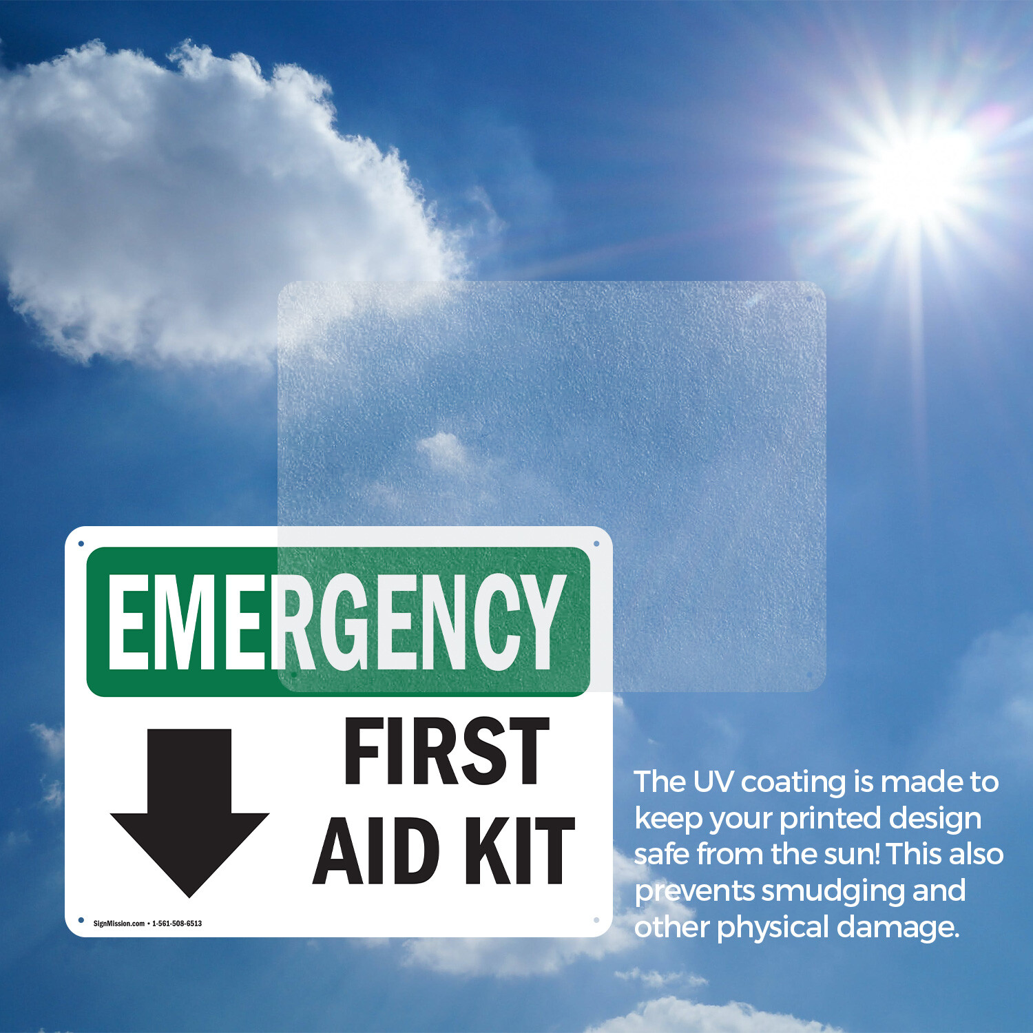 (2 Pack) First Aid Kit OSHA Emergency Sign Decal Metal Plastic