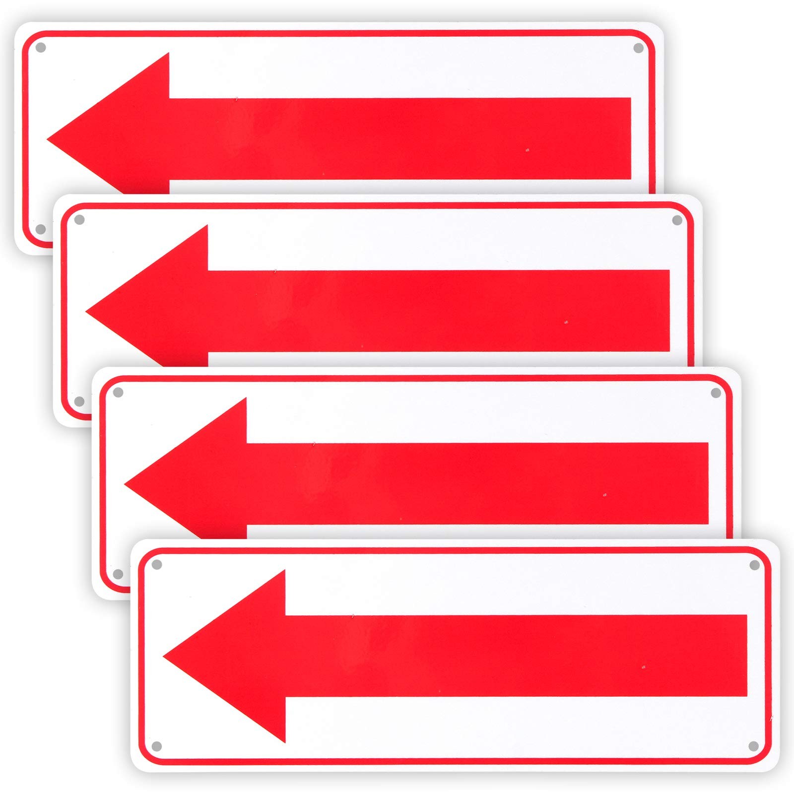4-Pack Arrow Sign,For Indoor or Outdoor Useï¼Œ10″X 3.5″ .04″ Aluminum Reflect…